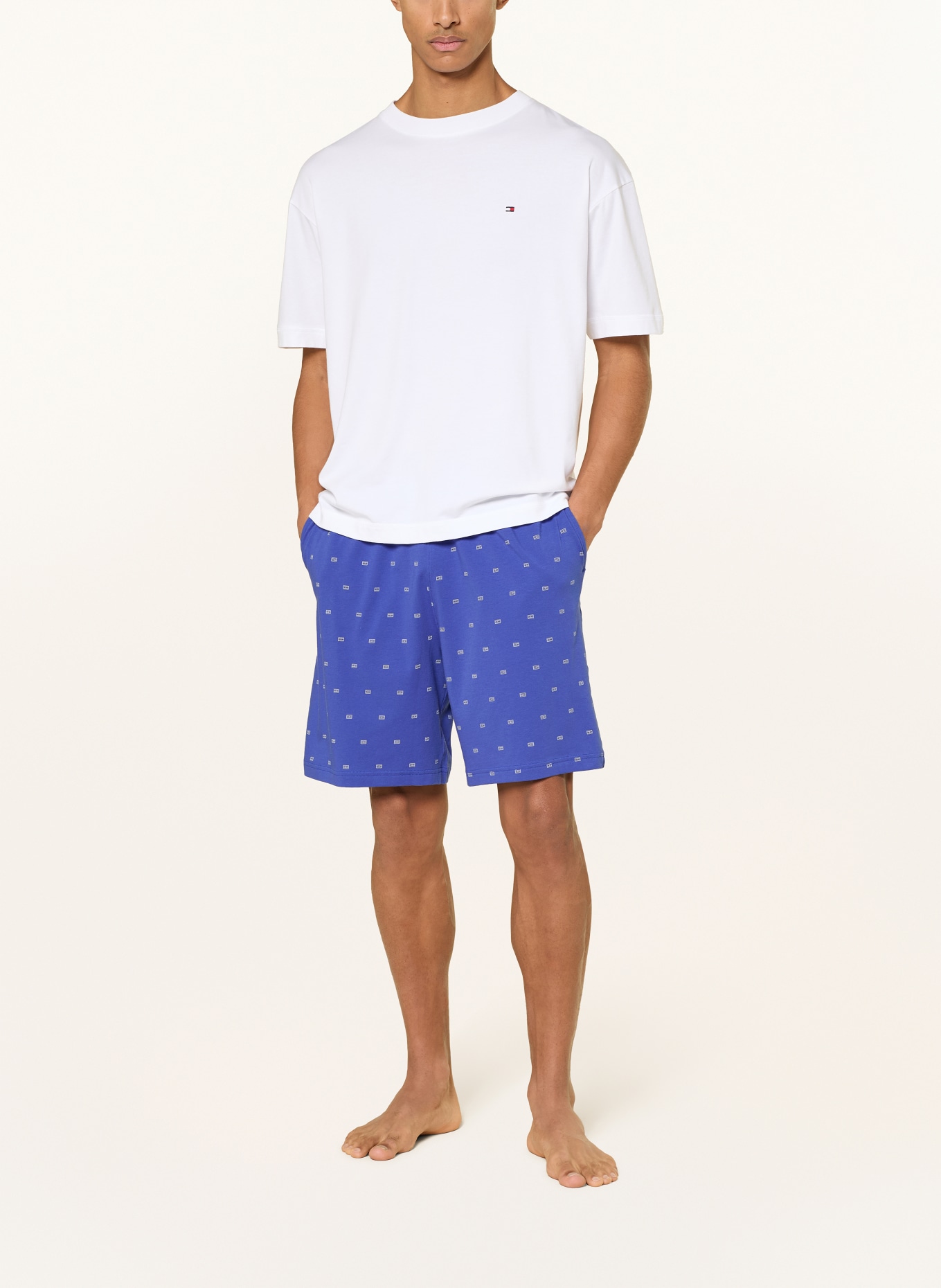 TOMMY HILFIGER Shorty pajamas: BLUE / WHITE
