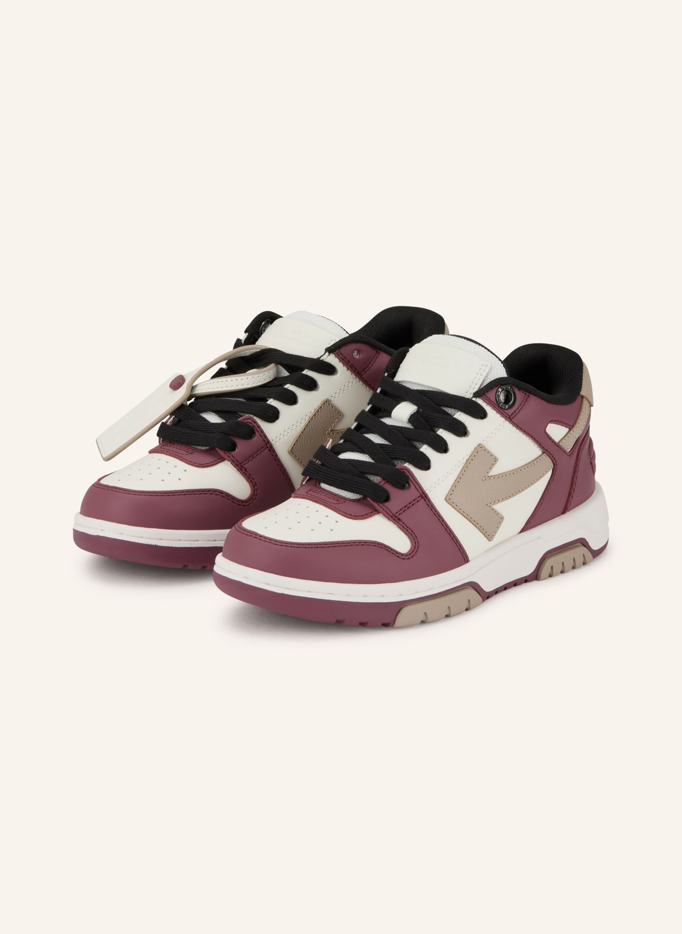 Off-White Sneaker OUT OF OFFICE: ECRU / TAUPE / DARK RED