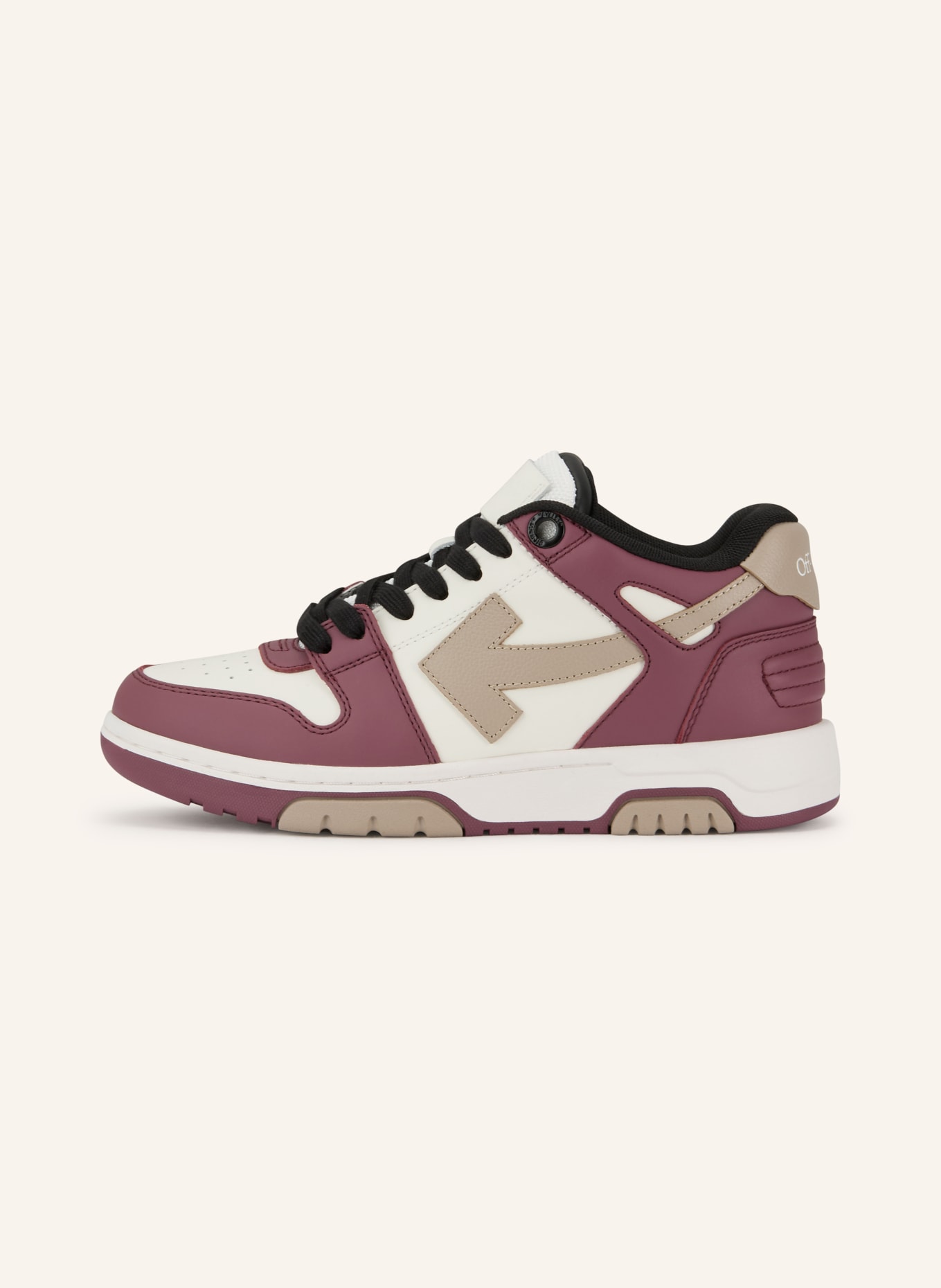 Off-White Sneaker OUT OF OFFICE: ECRU / TAUPE / DARK RED