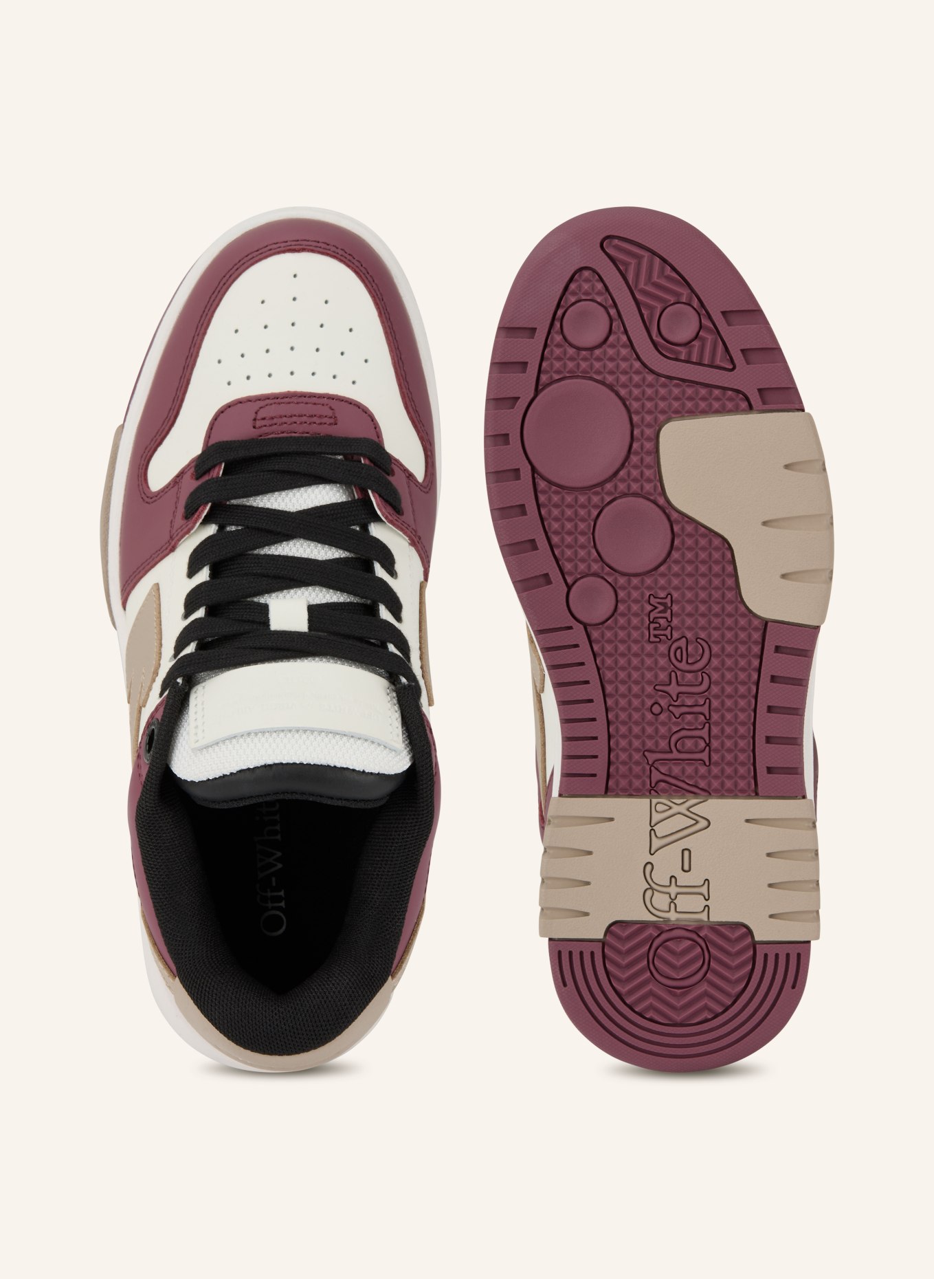 Off-White Sneaker OUT OF OFFICE: ECRU / TAUPE / DARK RED