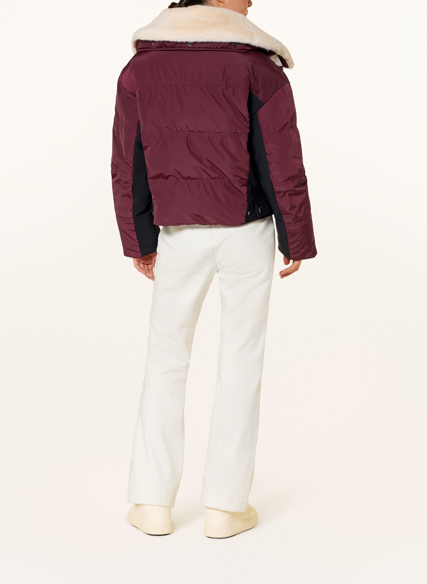 fusalp Kurtka narciarska LAKKI z odpinanym sztucznym futerkiem: CIEMNOCZERWONY