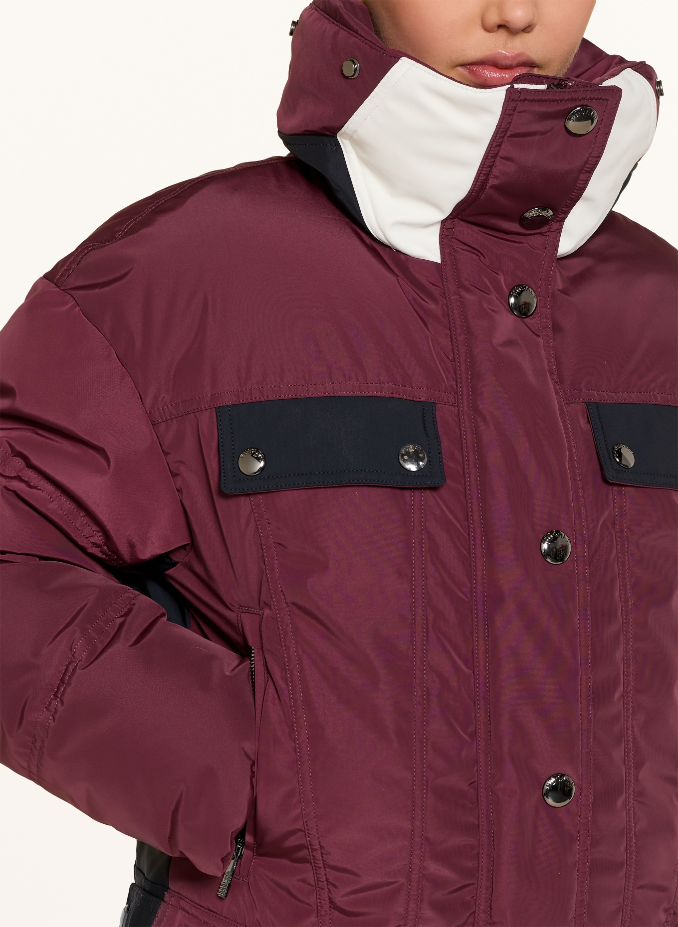 fusalp Kurtka narciarska LAKKI z odpinanym sztucznym futerkiem: CIEMNOCZERWONY