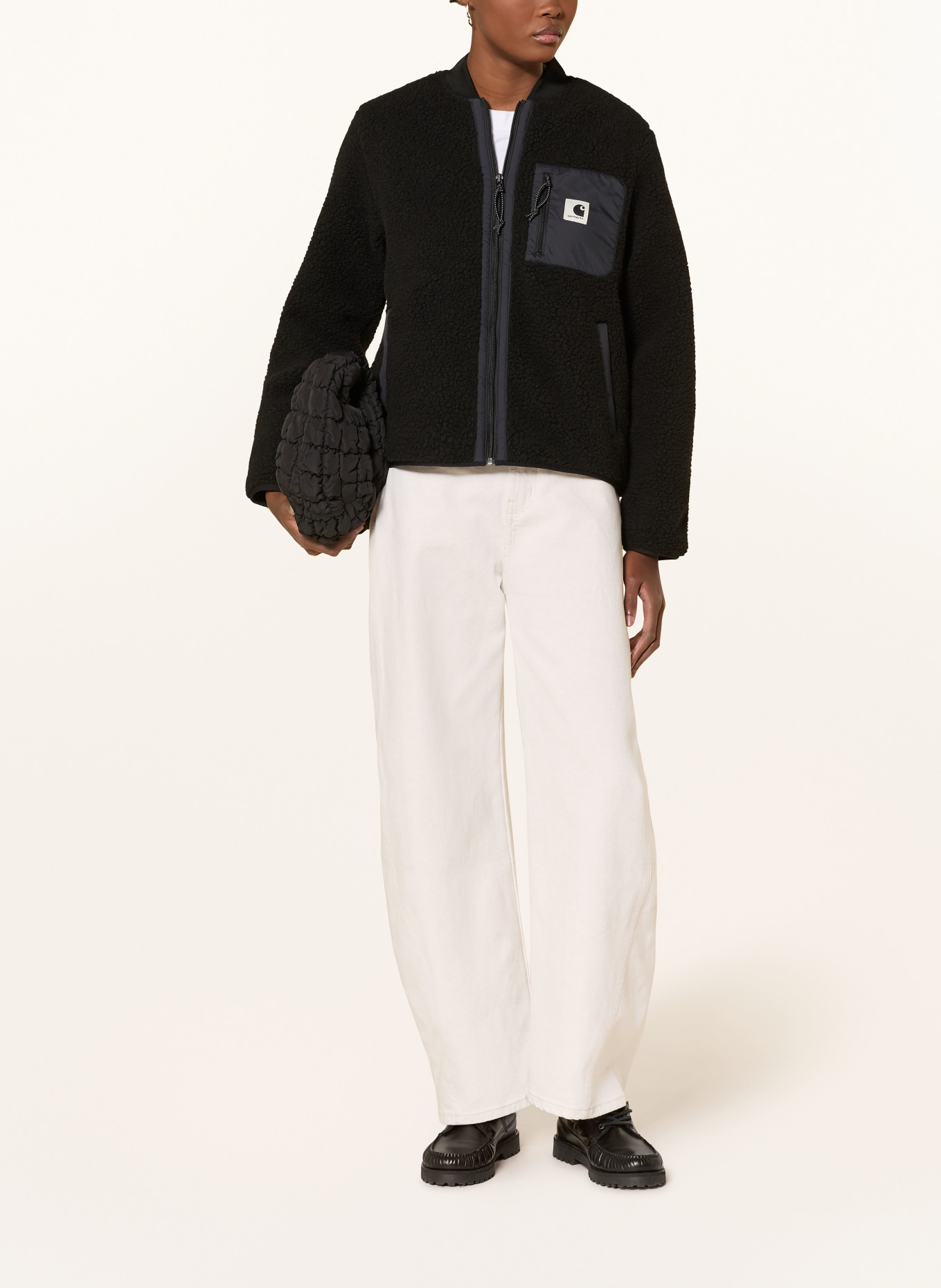 carhartt WIP JANET teddy fur jacket: BLACK