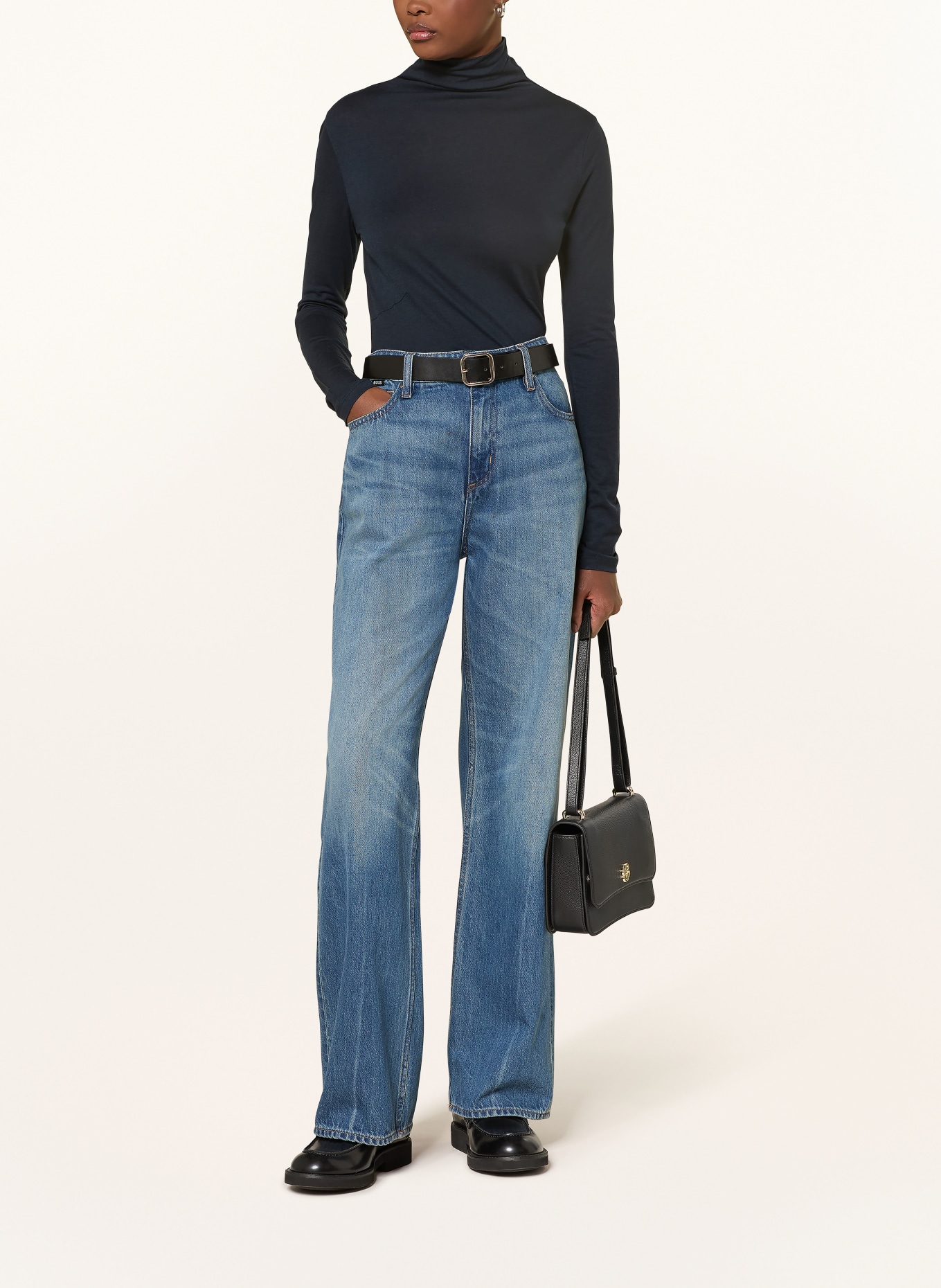 BOSS Longsleeve ELAVU: DUNKELBLAU