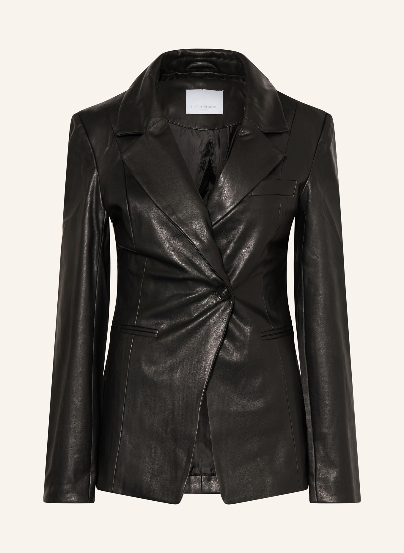 LeGer Studio Blazer NICOLETTA in Lederoptik: SCHWARZ