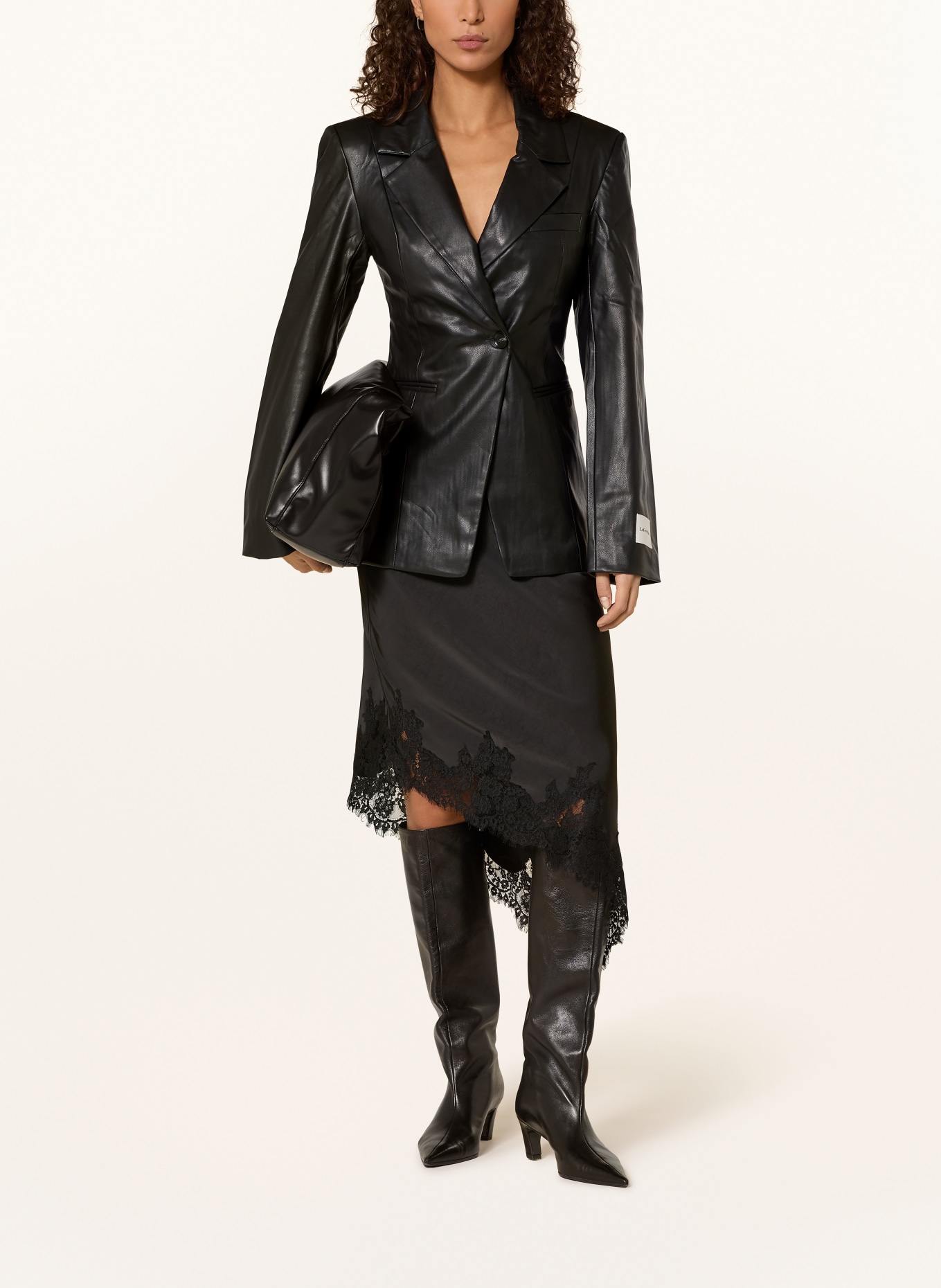 LeGer Studio Blazer NICOLETTA in Lederoptik: SCHWARZ