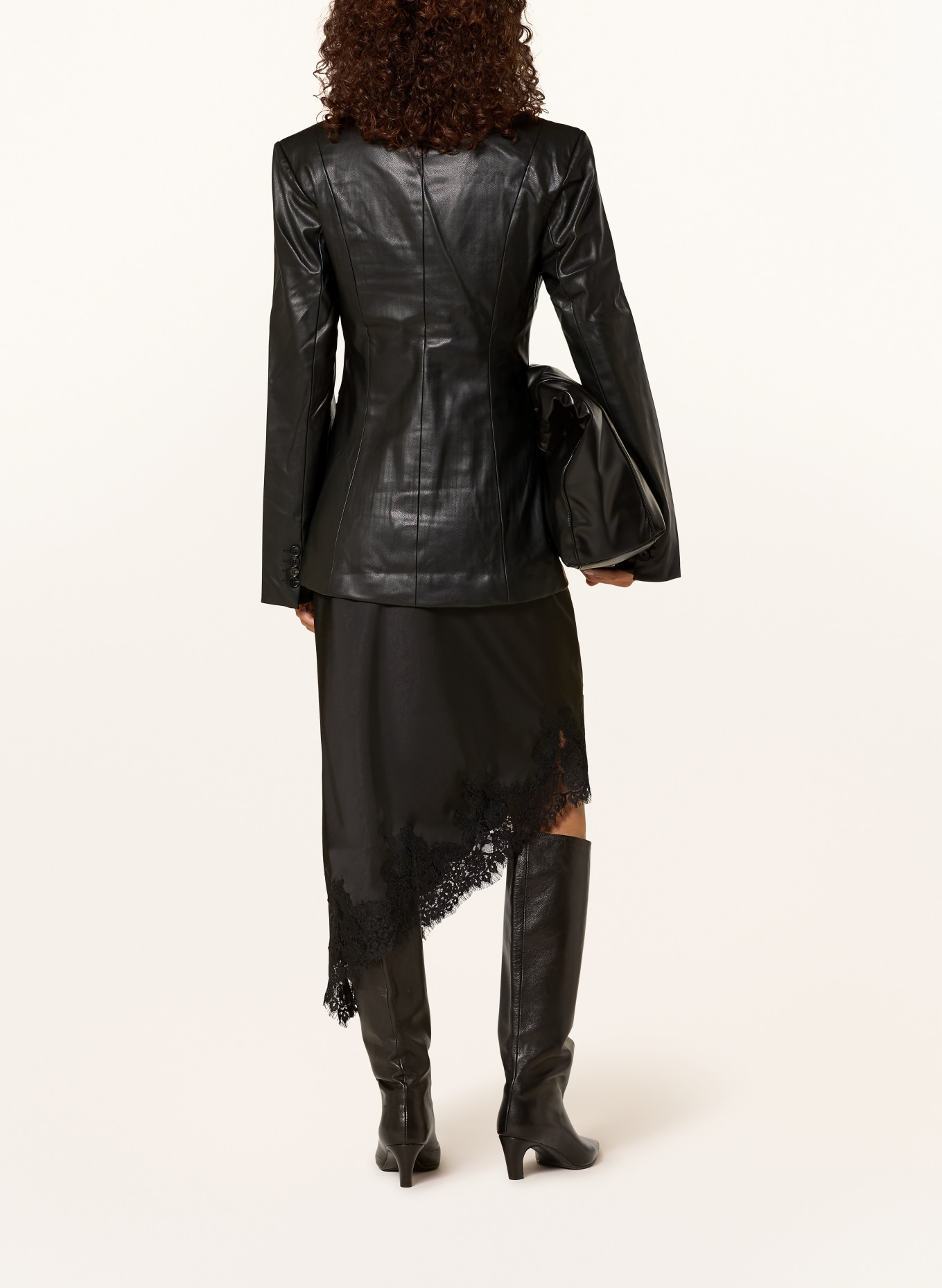 LeGer Studio Blazer NICOLETTA in Lederoptik: SCHWARZ