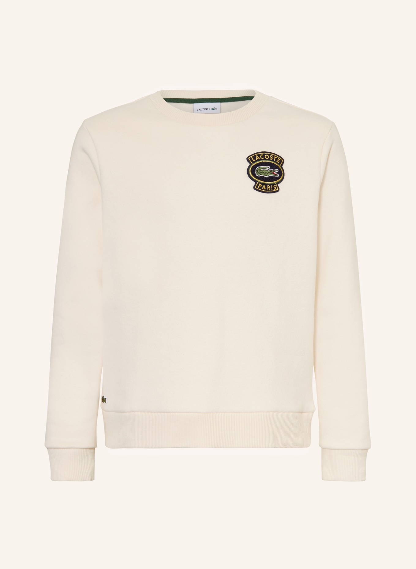 LACOSTE Sweatshirt: CREME / SCHWARZ