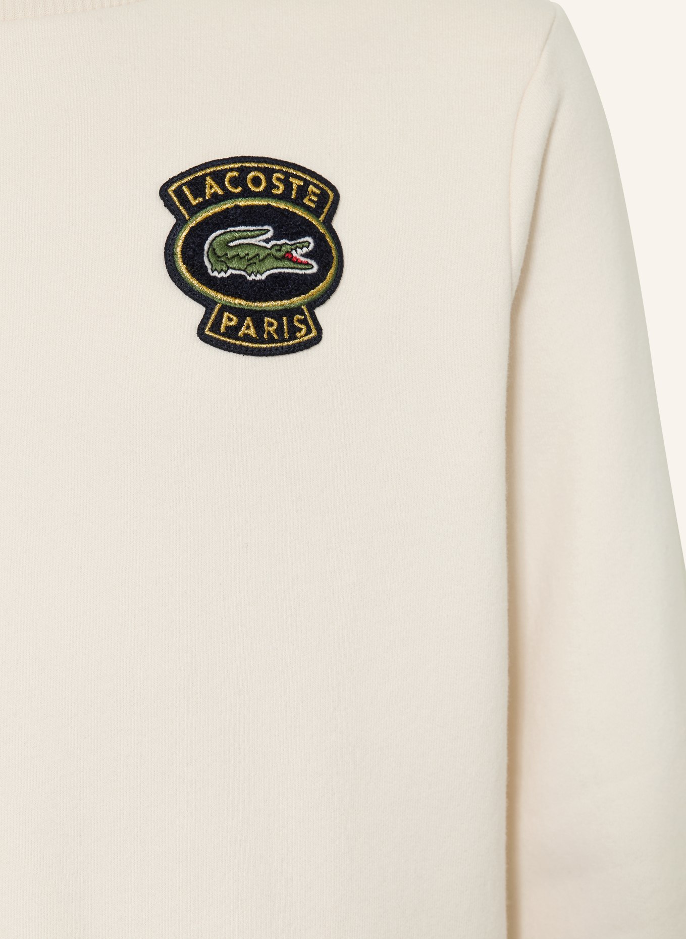 LACOSTE Sweatshirt: CREME / SCHWARZ