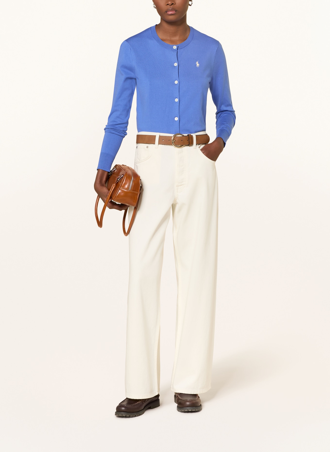 POLO RALPH LAUREN Strickjacke: BLAU / CREME