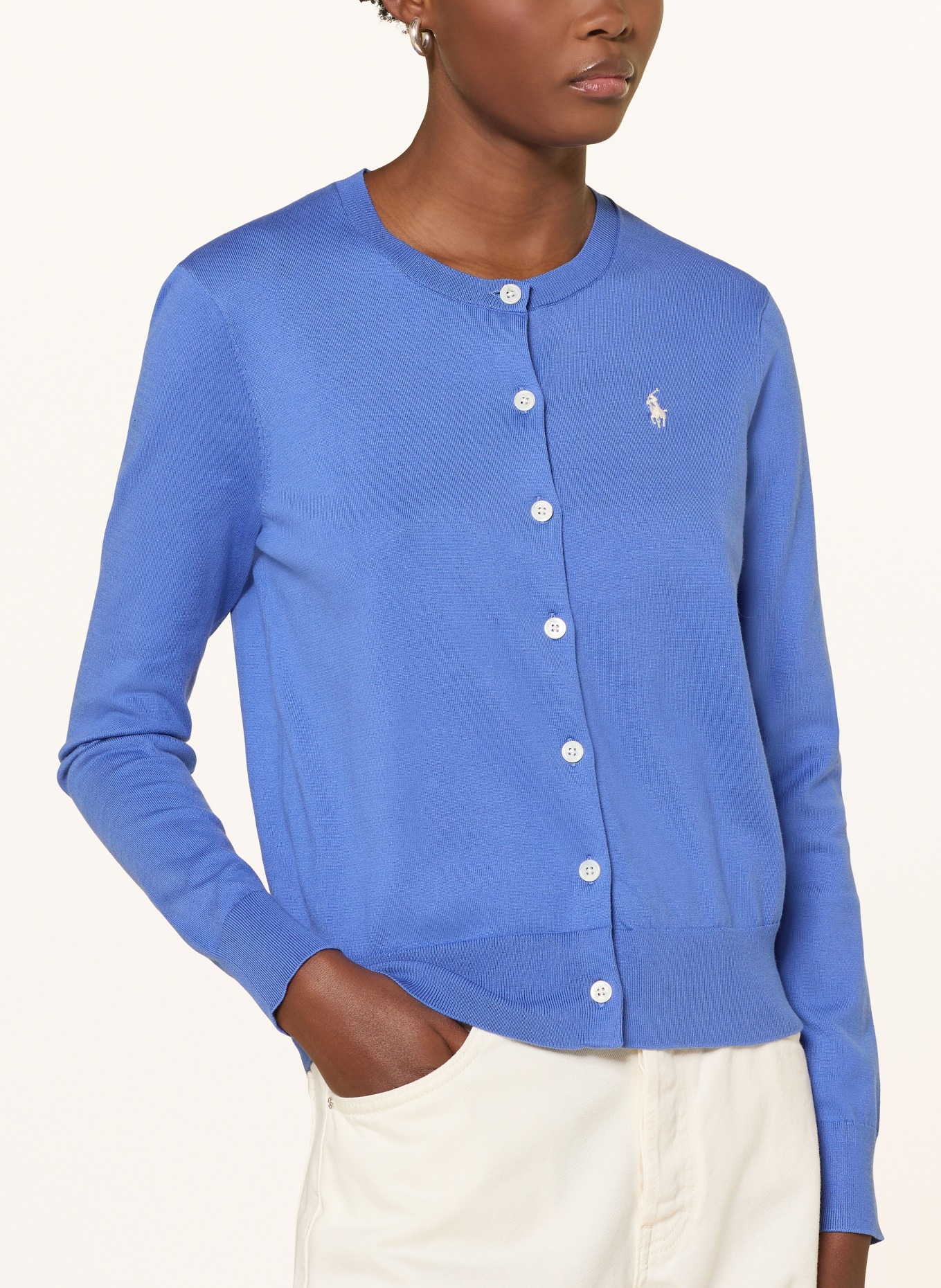 POLO RALPH LAUREN Strickjacke: BLAU / CREME