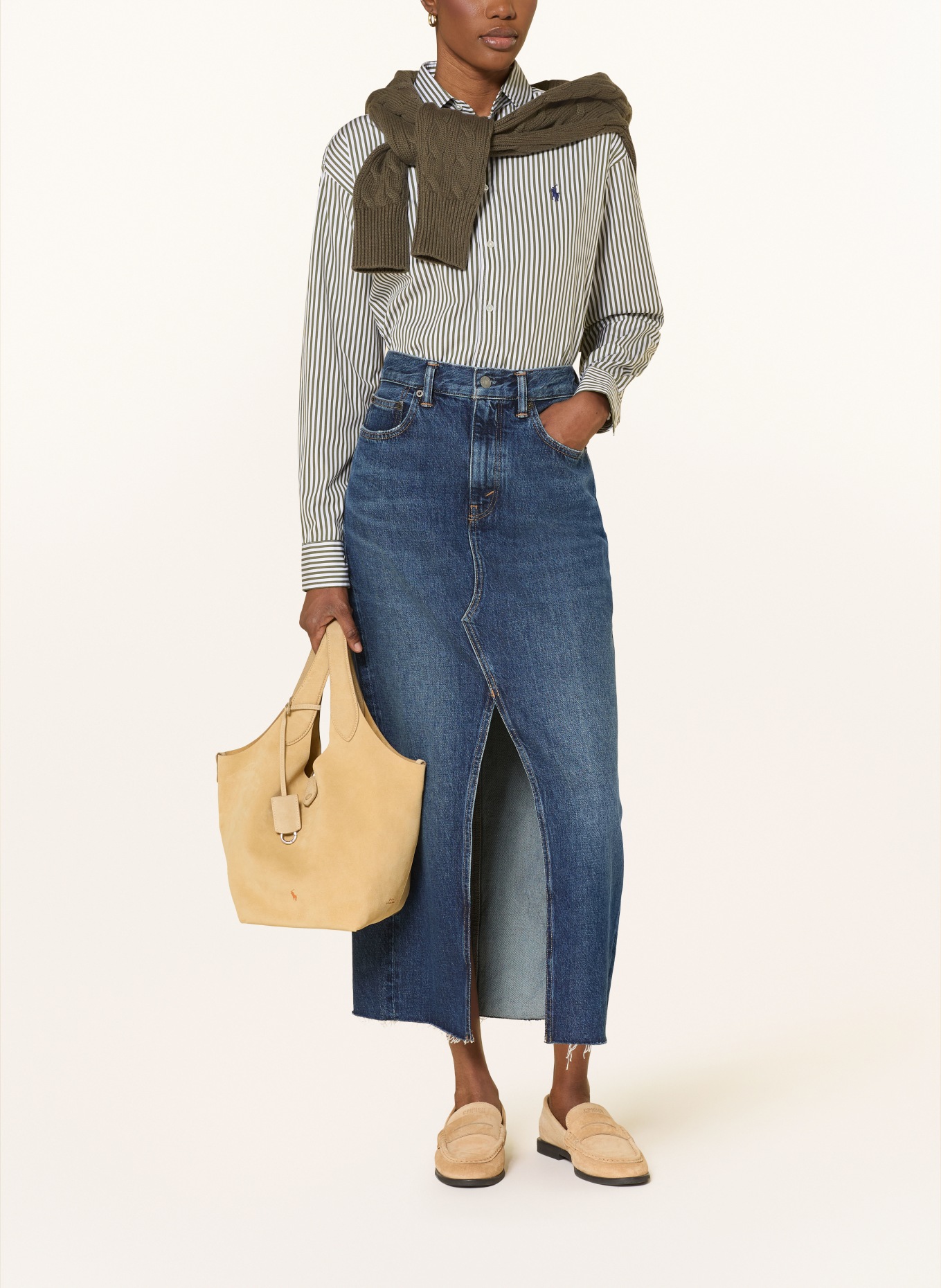 POLO RALPH LAUREN Handtasche MEDIUM: HELLBRAUN