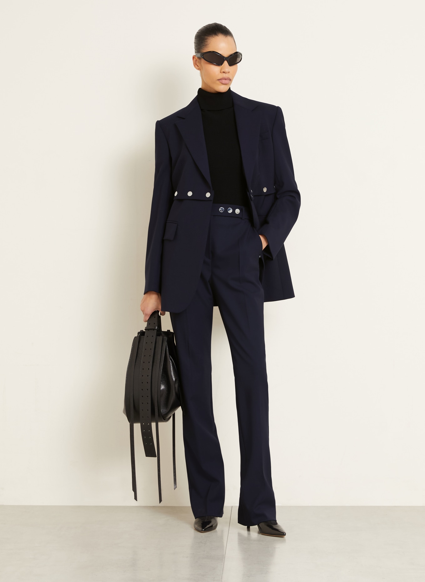 SPORTMAX Long blazer EDITORE: BLACK