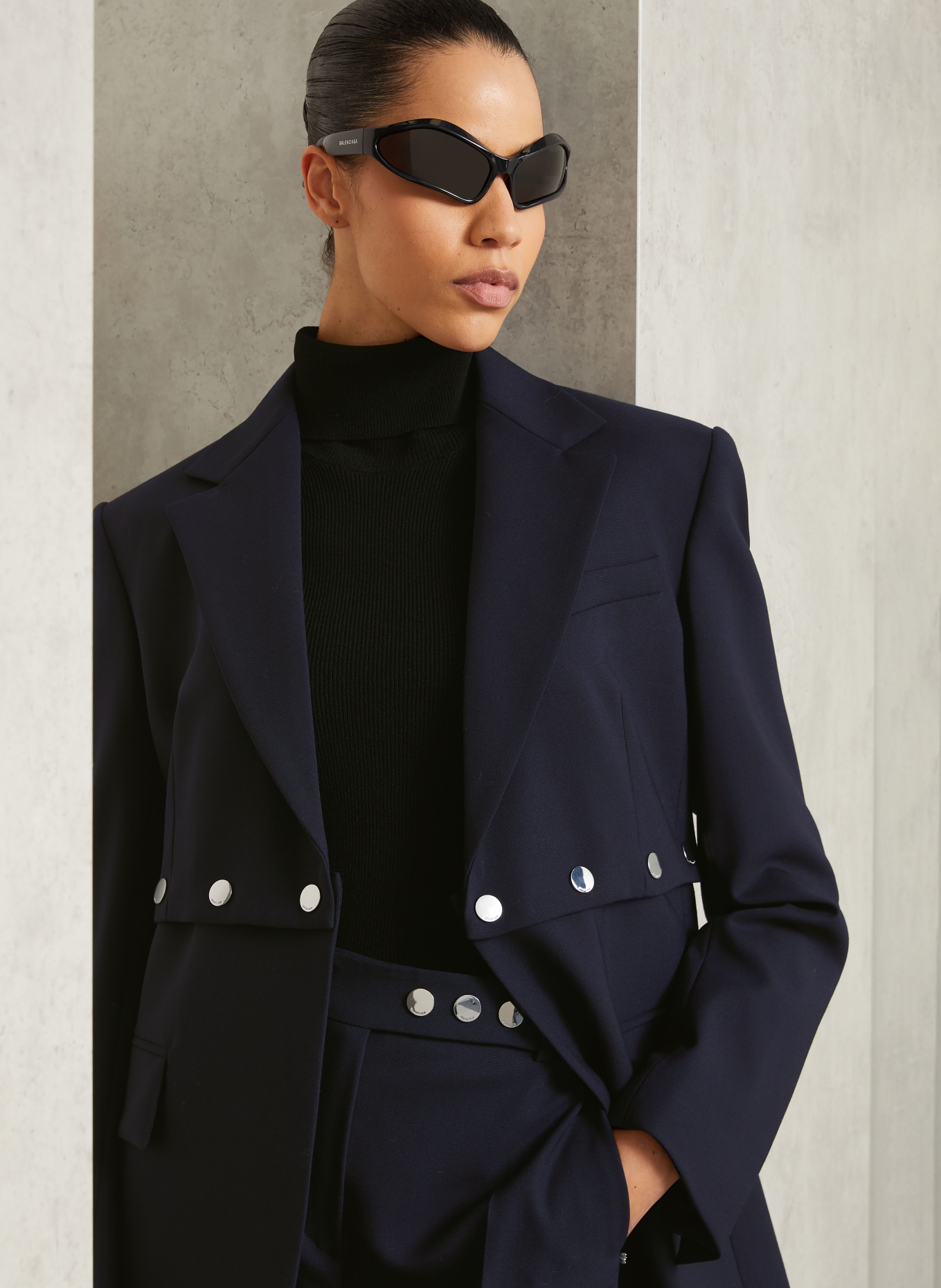 SPORTMAX Long blazer EDITORE: BLACK