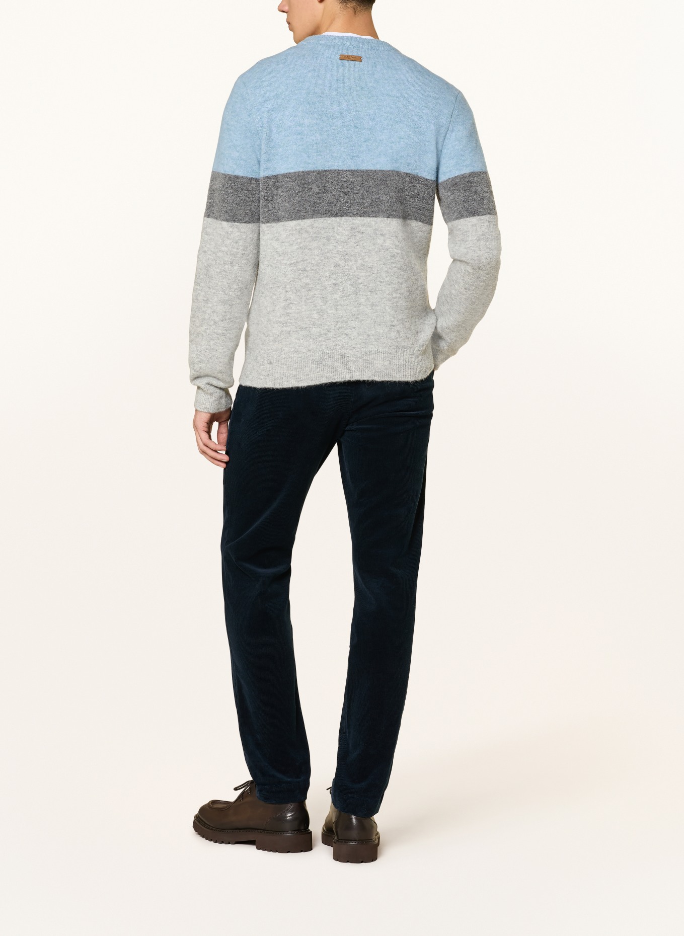JACOB COHEN Pullover mit Alpaka: HELLBLAU / DUNKELGRAU / GRAU