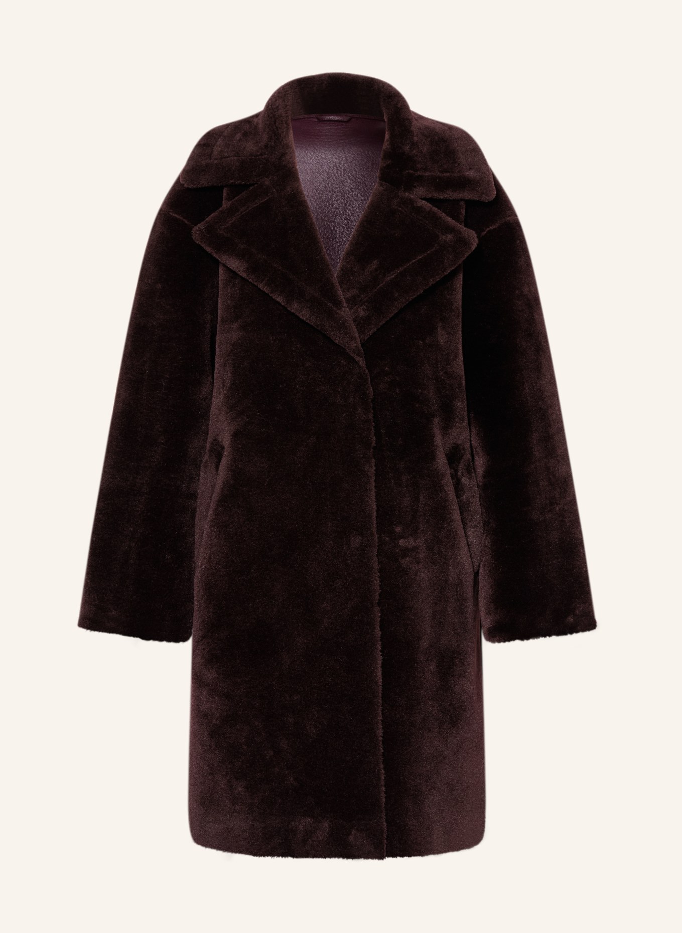 mavi Kunstfell-Mantel: DUNKELBRAUN