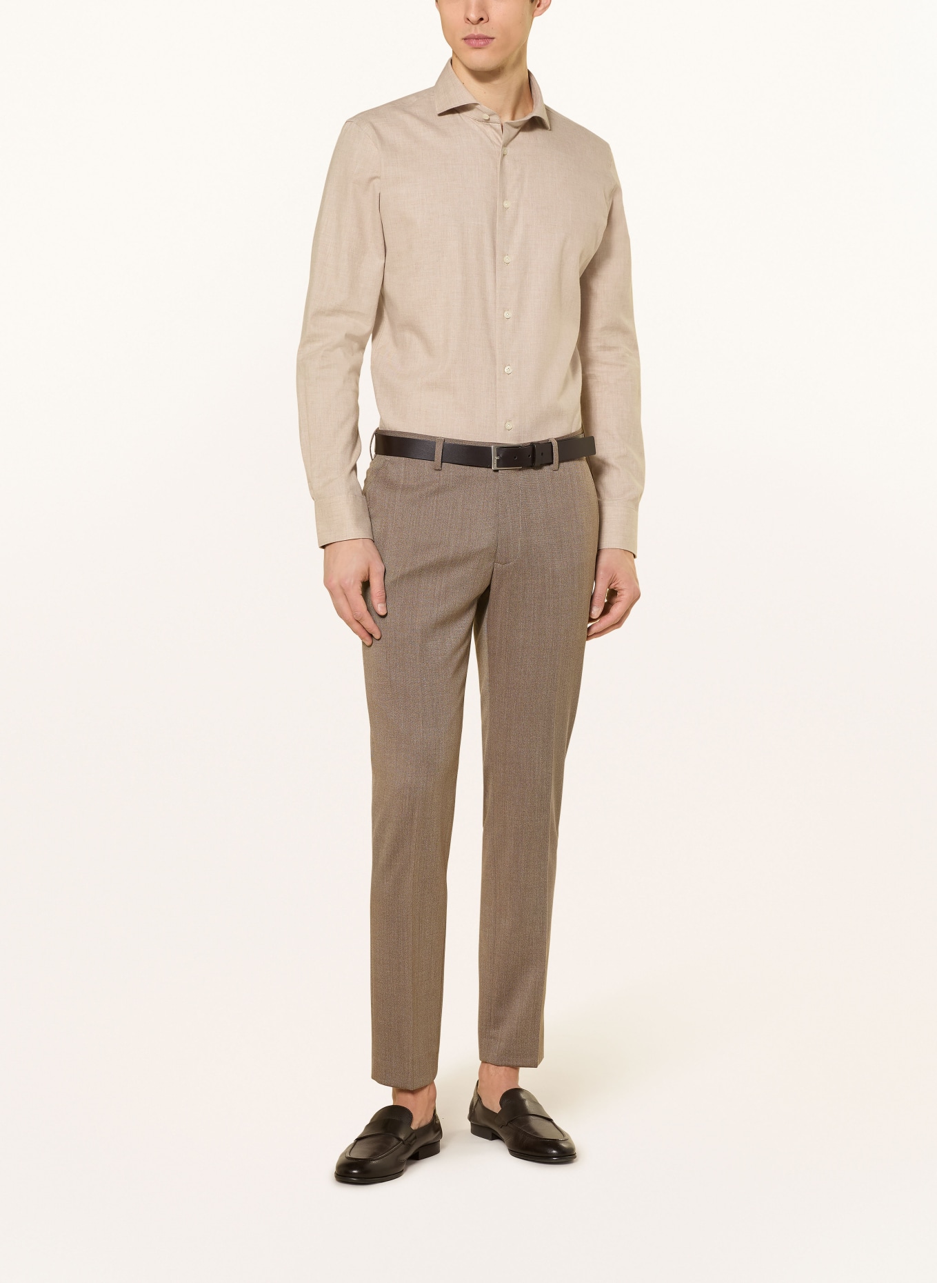PROFUOMO Flanellhemd Slim Fit: BEIGE