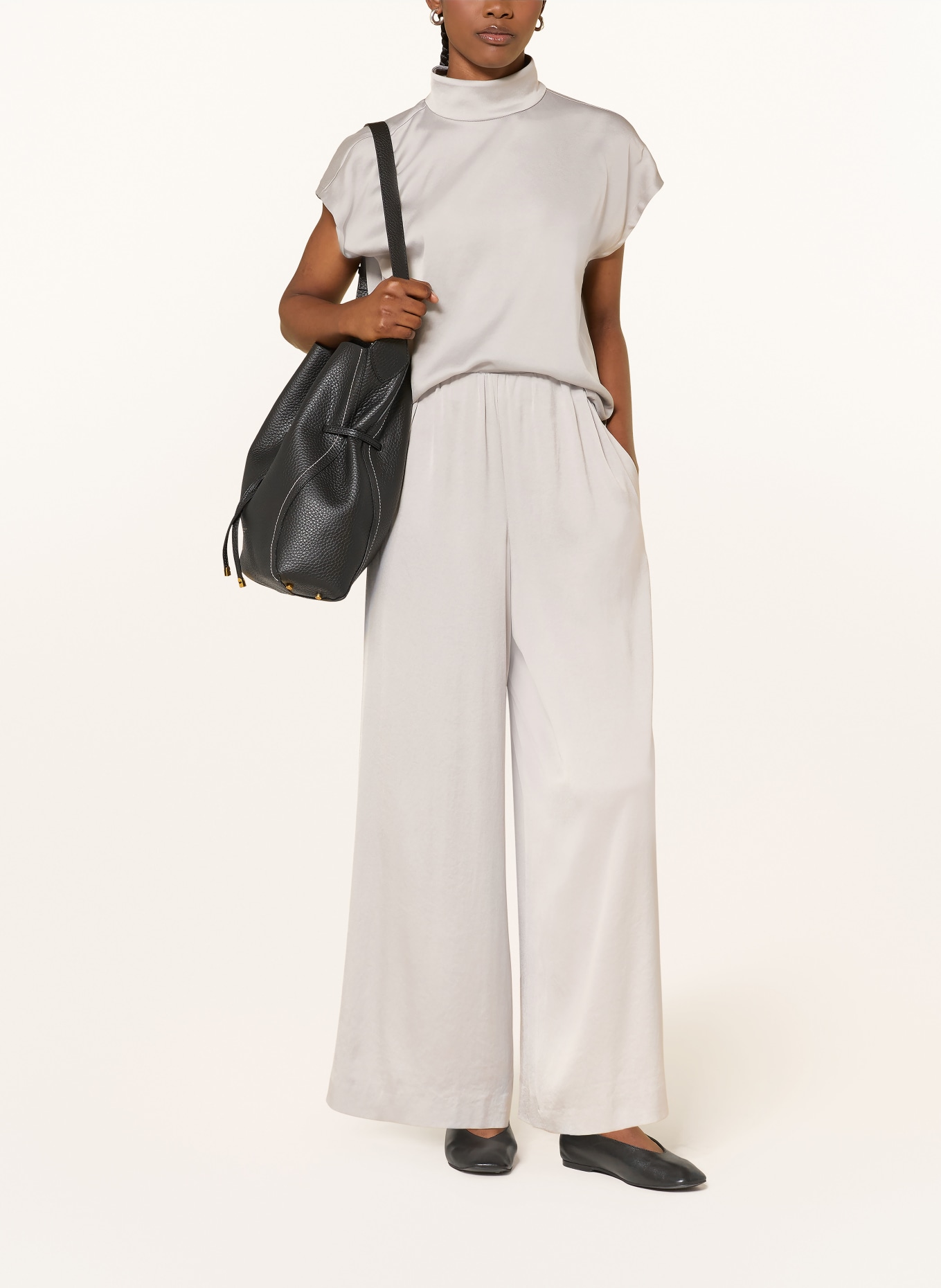 DRYKORN TWEEZER satin trousers: LIGHT GRAY
