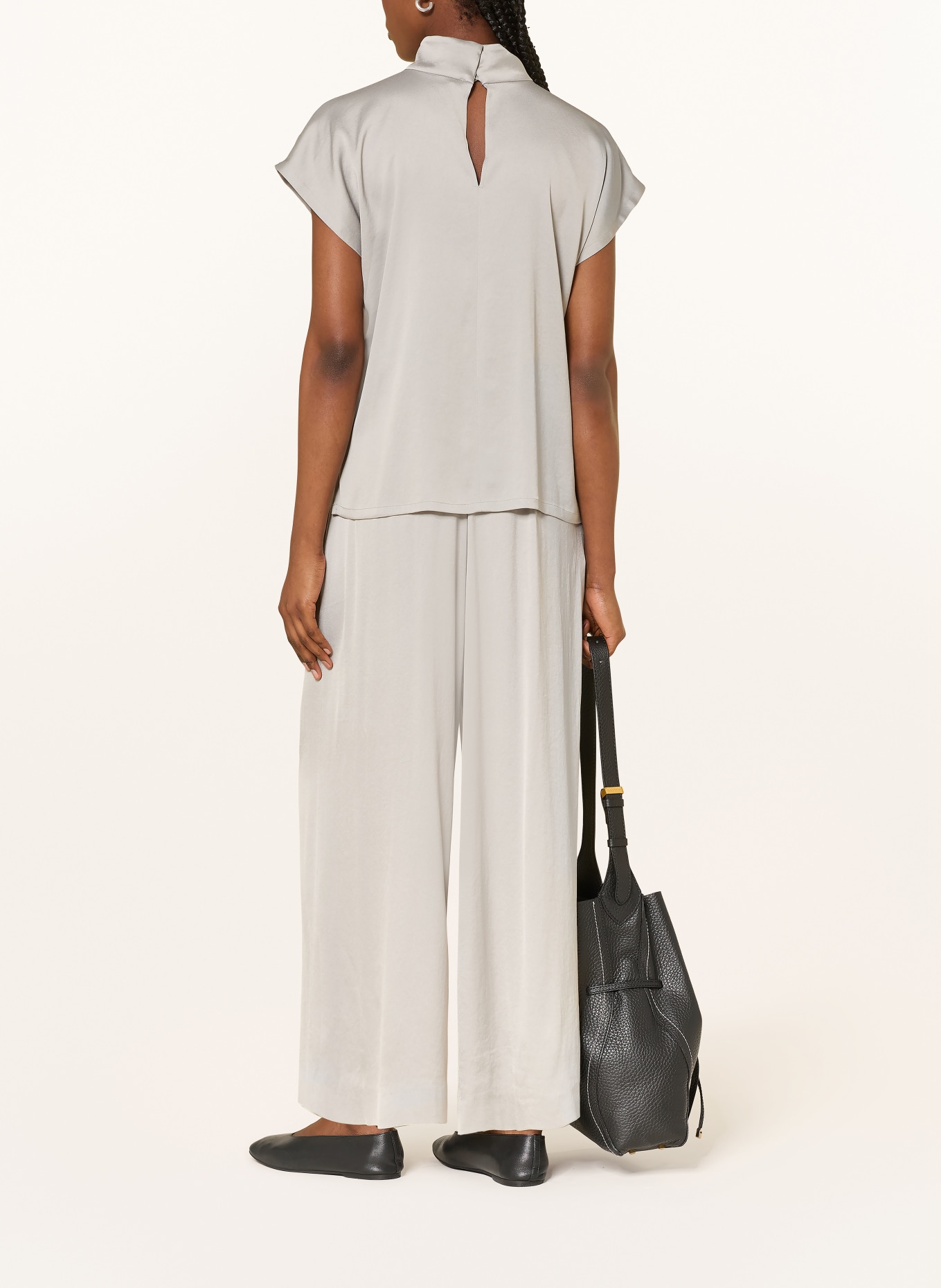 DRYKORN TWEEZER satin trousers: LIGHT GRAY