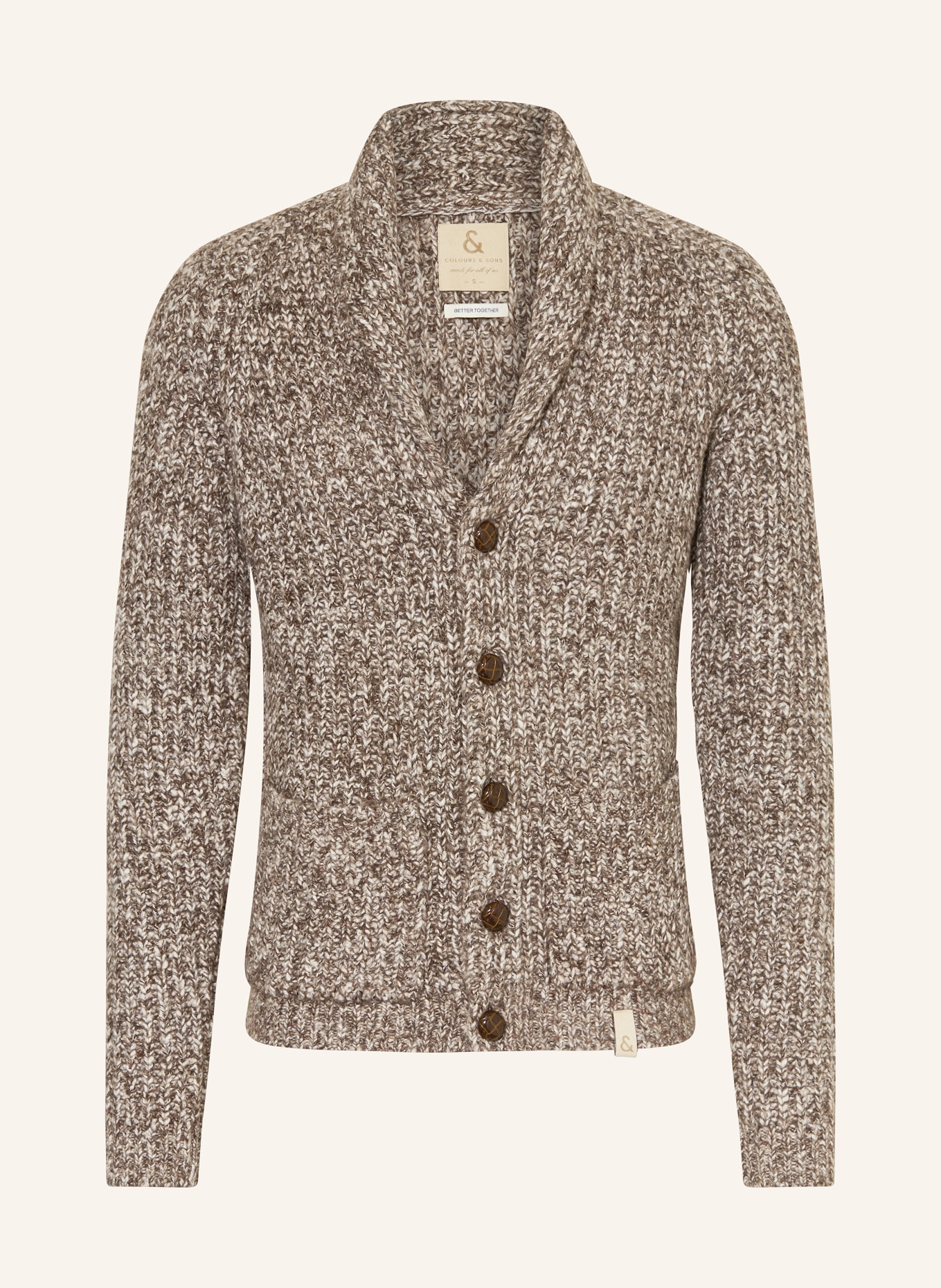 COLOURS & SONS Strickjacke: BRAUN / WEISS