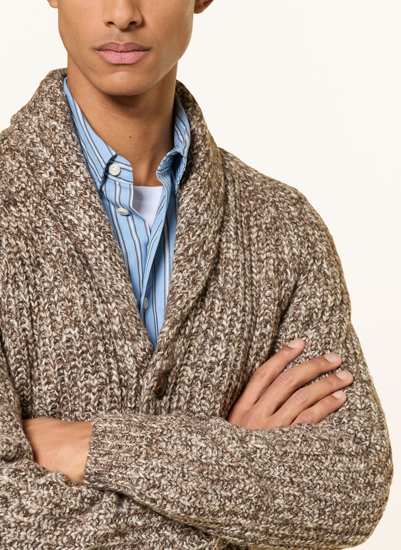 COLOURS & SONS Strickjacke: BRAUN / WEISS