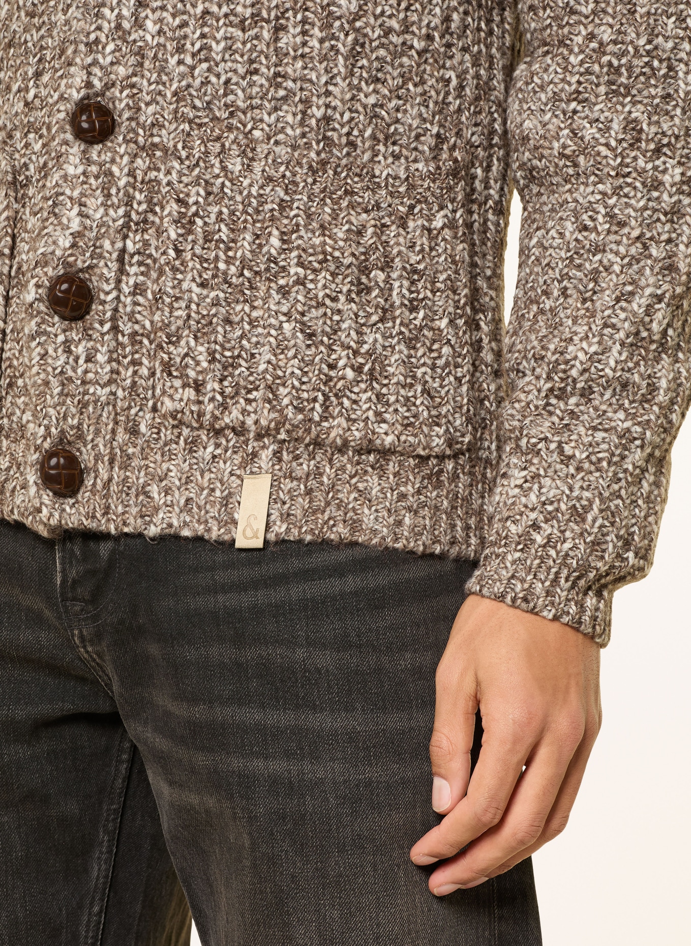 COLOURS & SONS Strickjacke: BRAUN / WEISS