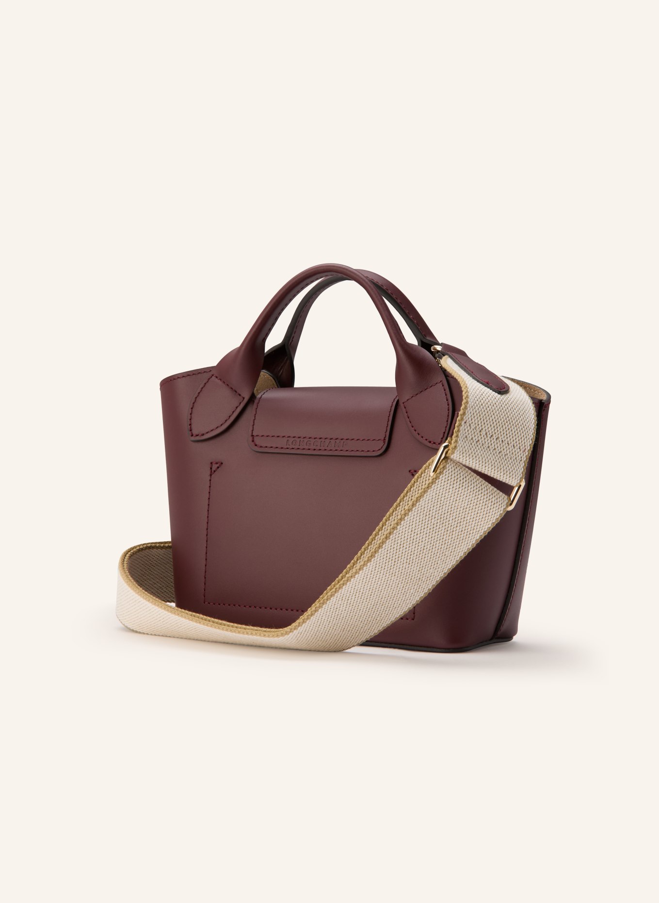 LONGCHAMP Umhängetasche ÉPURE XS: DUNKELROT / GOLD / BEIGE