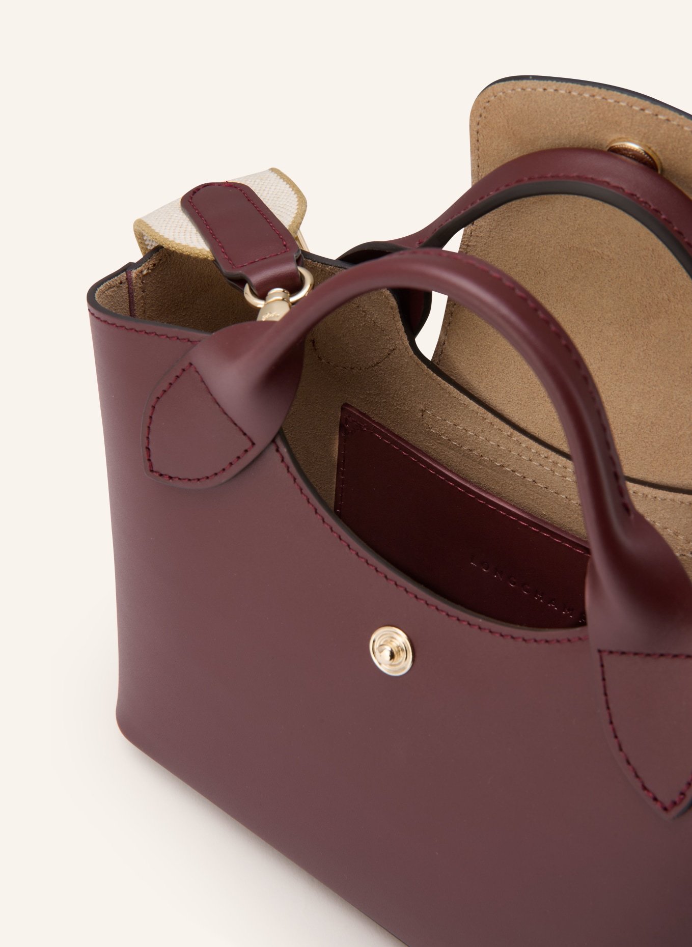 LONGCHAMP Umhängetasche ÉPURE XS: DUNKELROT / GOLD / BEIGE