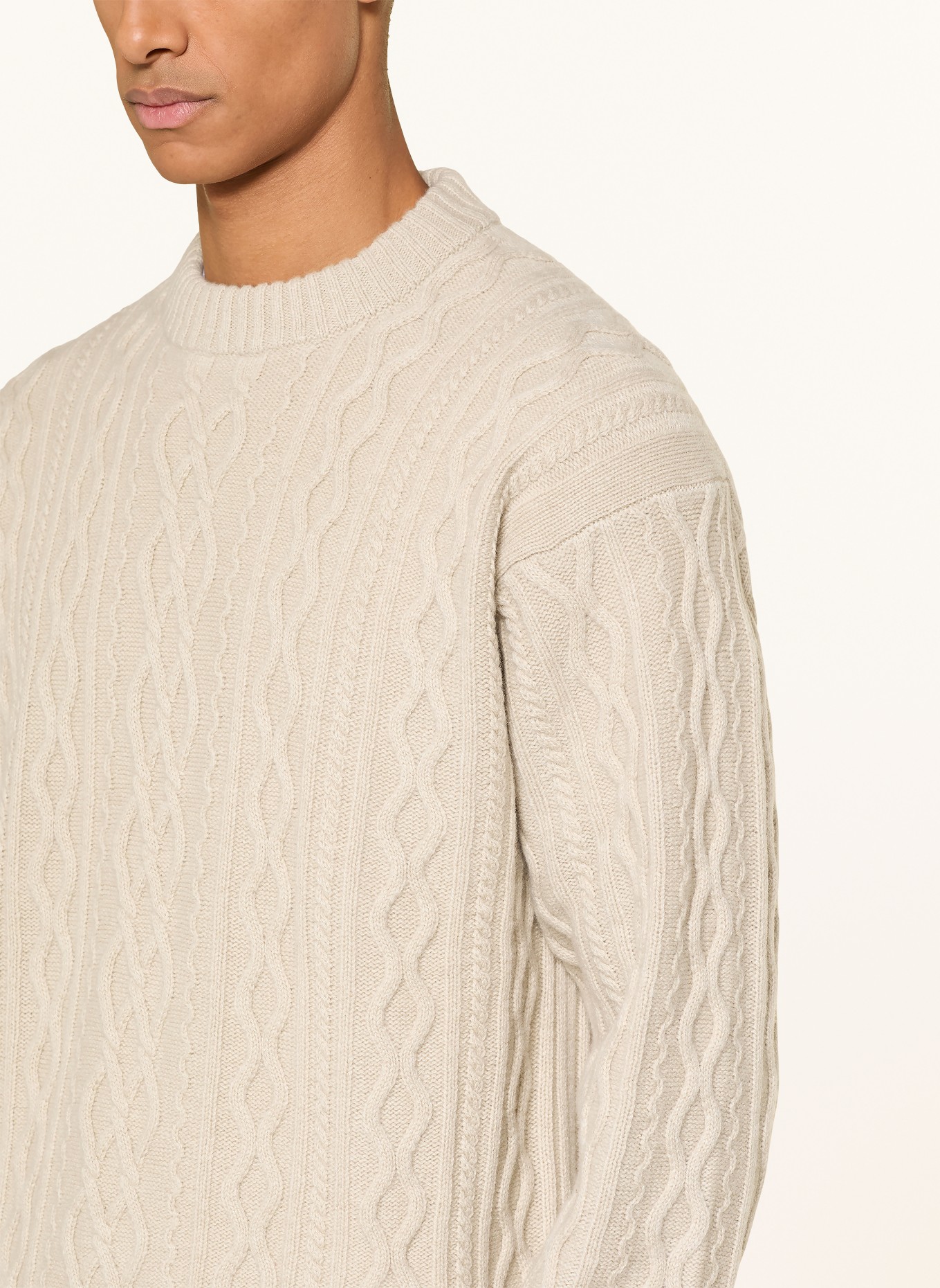 BOSS Pullover KABLETO: BEIGE
