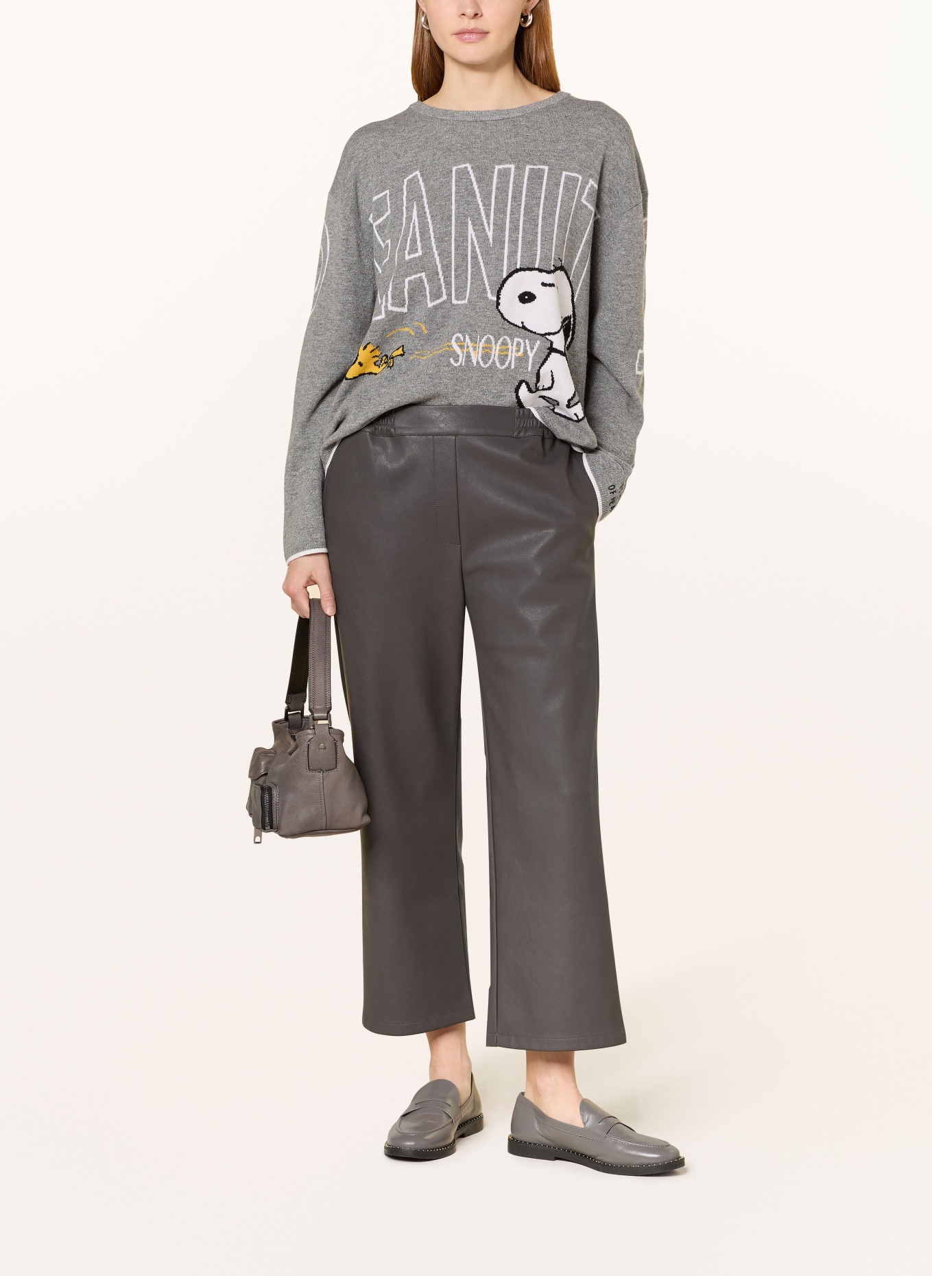 Princess GOES HOLLYWOOD 7/8-Hose in Lederoptik: DUNKELGRAU