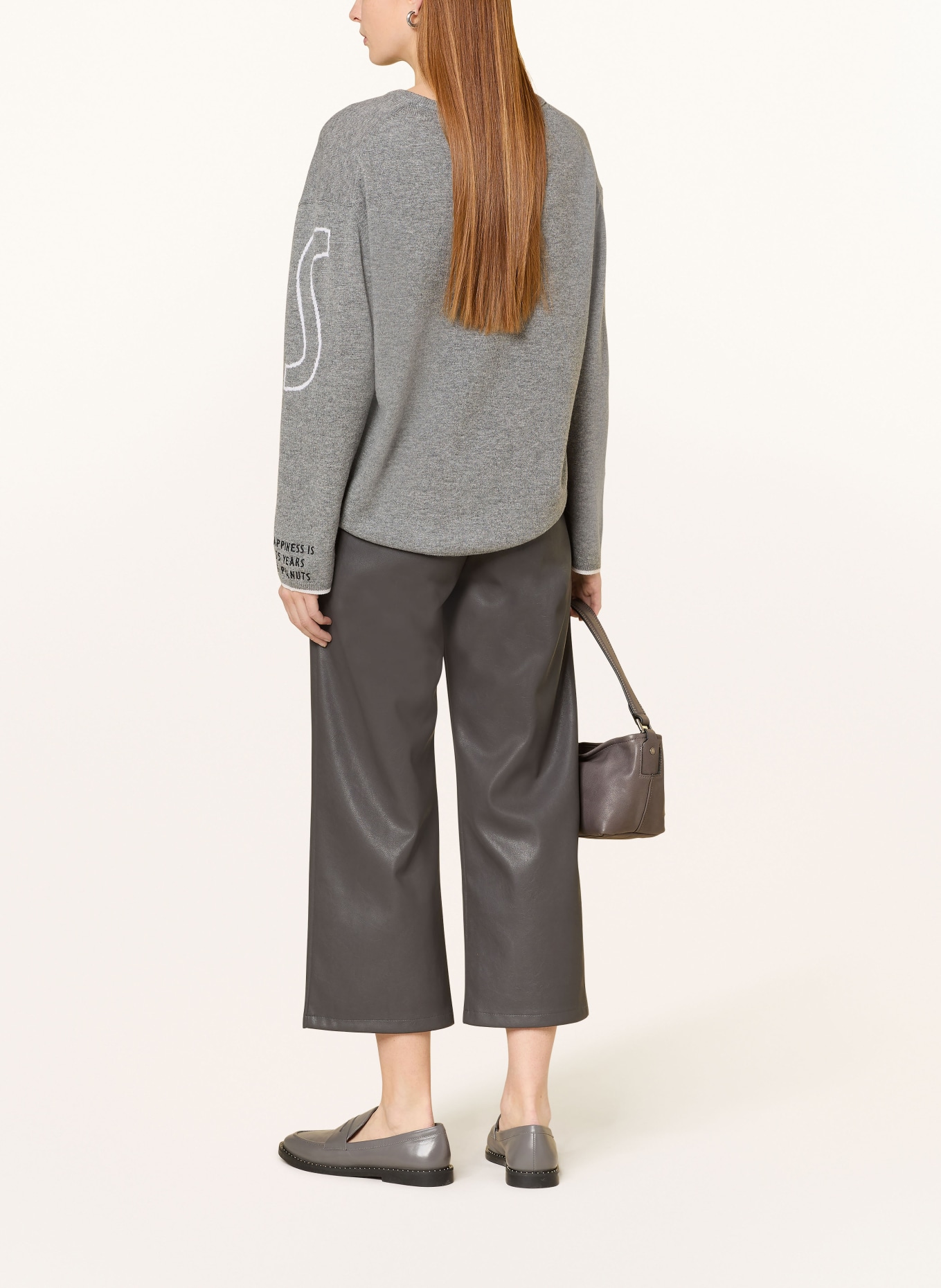 Princess GOES HOLLYWOOD 7/8-Hose in Lederoptik: DUNKELGRAU