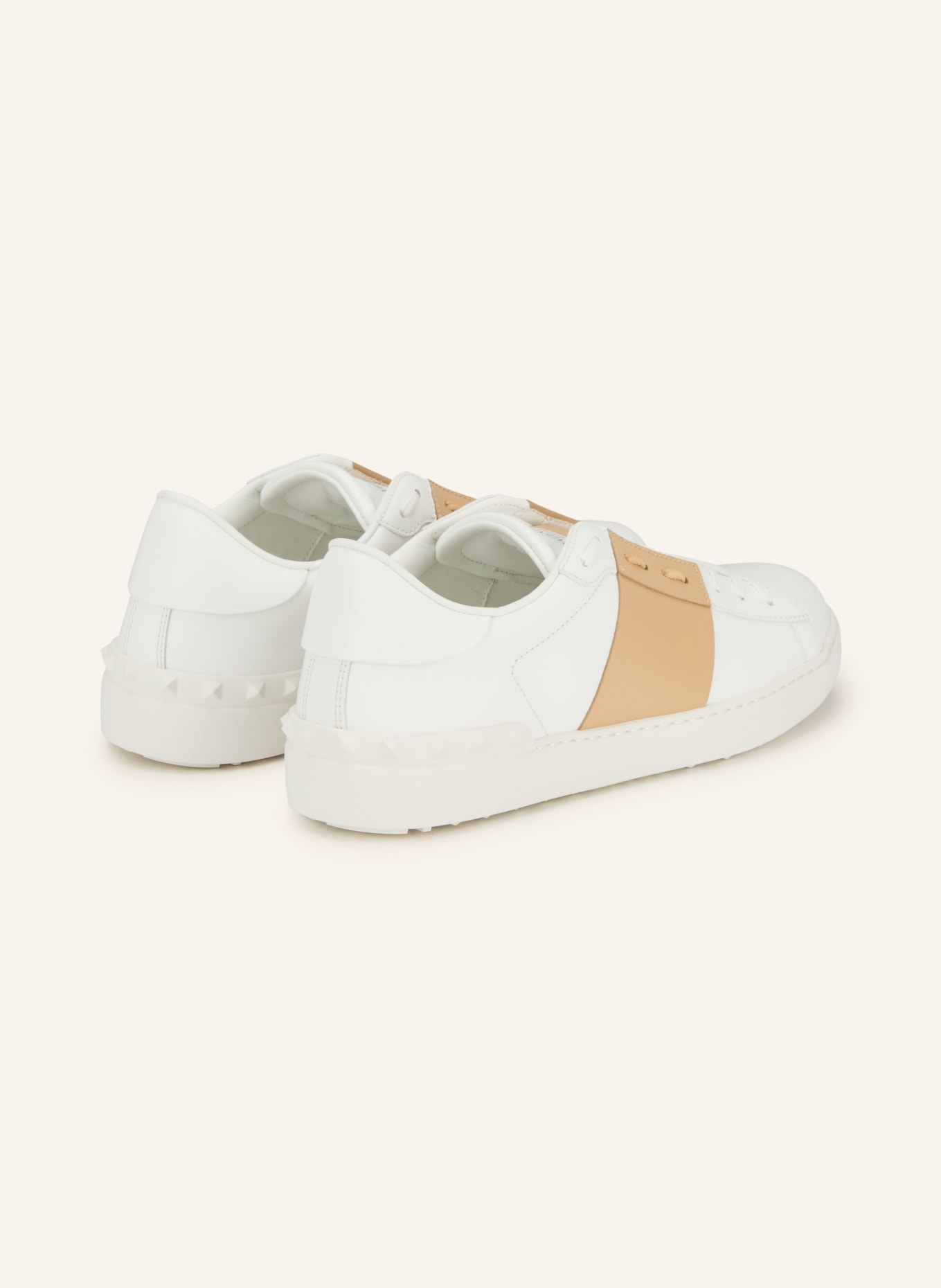 VALENTINO GARAVANI Sneaker OPEN: WEISS / CAMEL