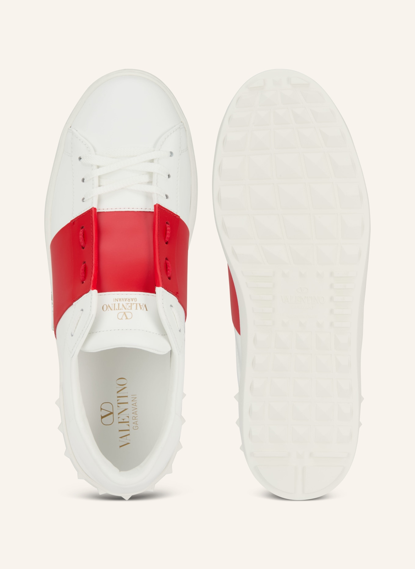 VALENTINO GARAVANI Sneakers OPEN: WHITE / RED
