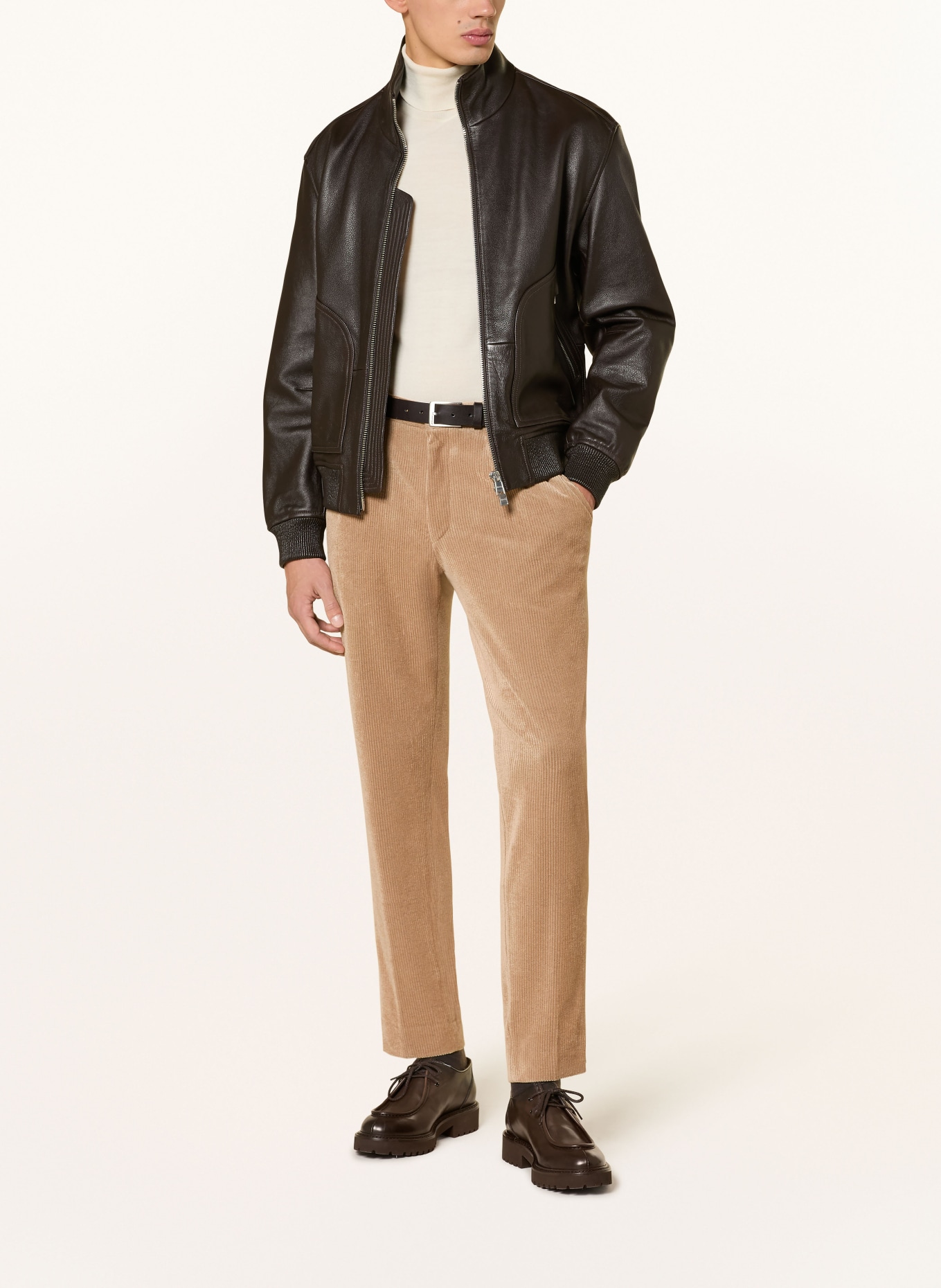 BALDESSARINI Spodnie z sztruksu Extra Slim Fit: 8702 Silver Mink