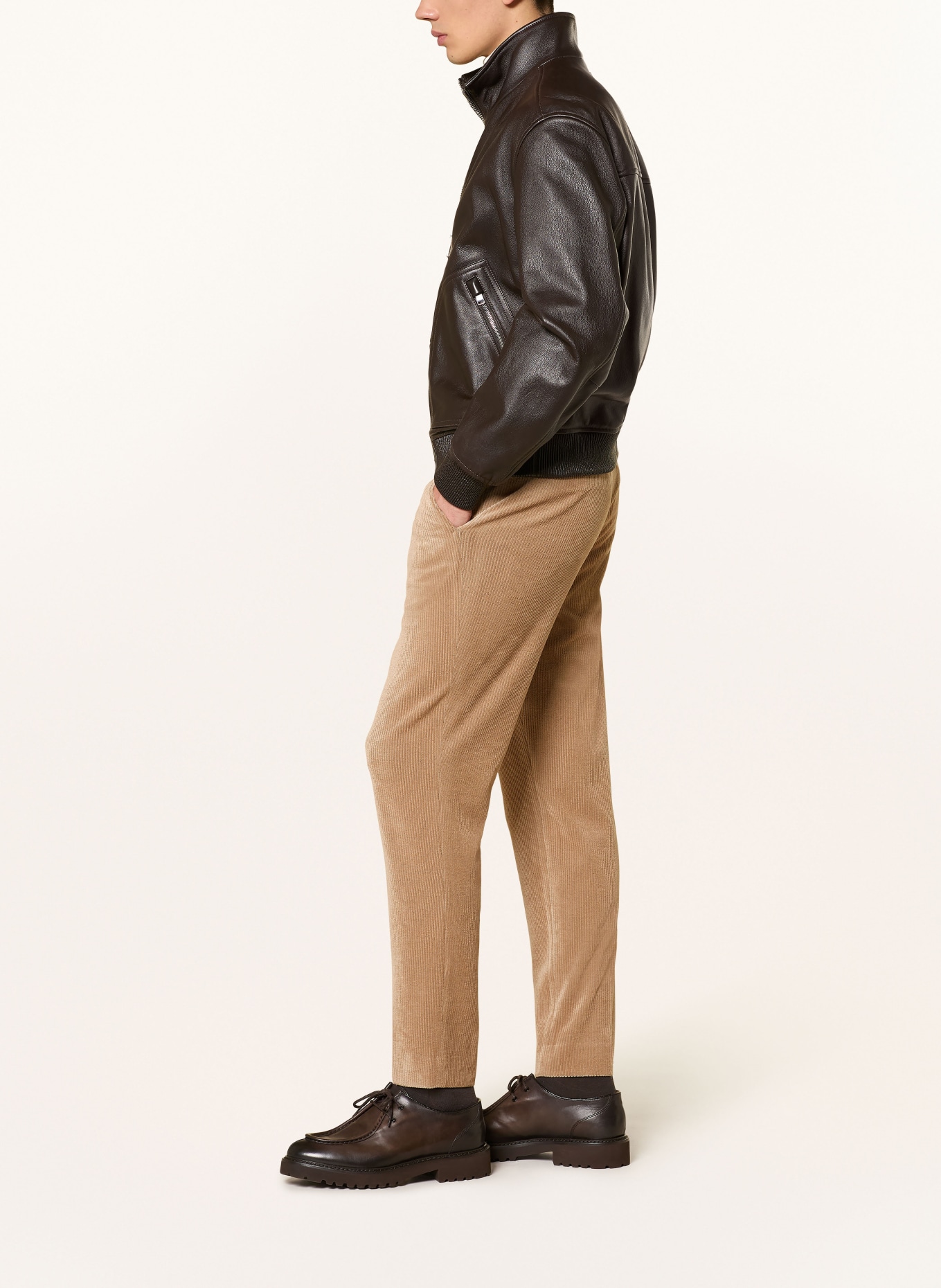 BALDESSARINI Spodnie z sztruksu Extra Slim Fit: 8702 Silver Mink