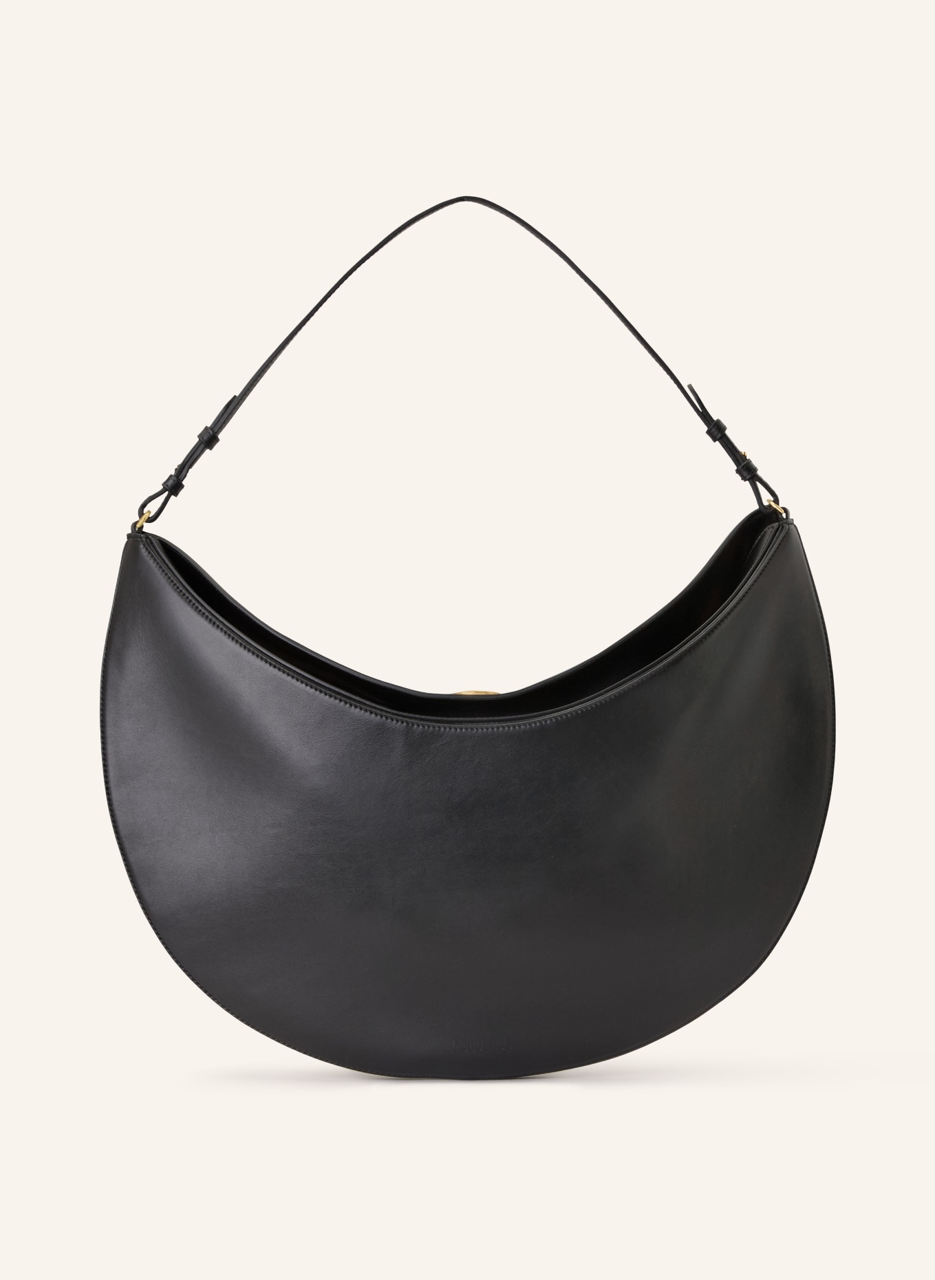 JACQUEMUS Schultertasche LE CALISSO ROND: SCHWARZ / GOLD