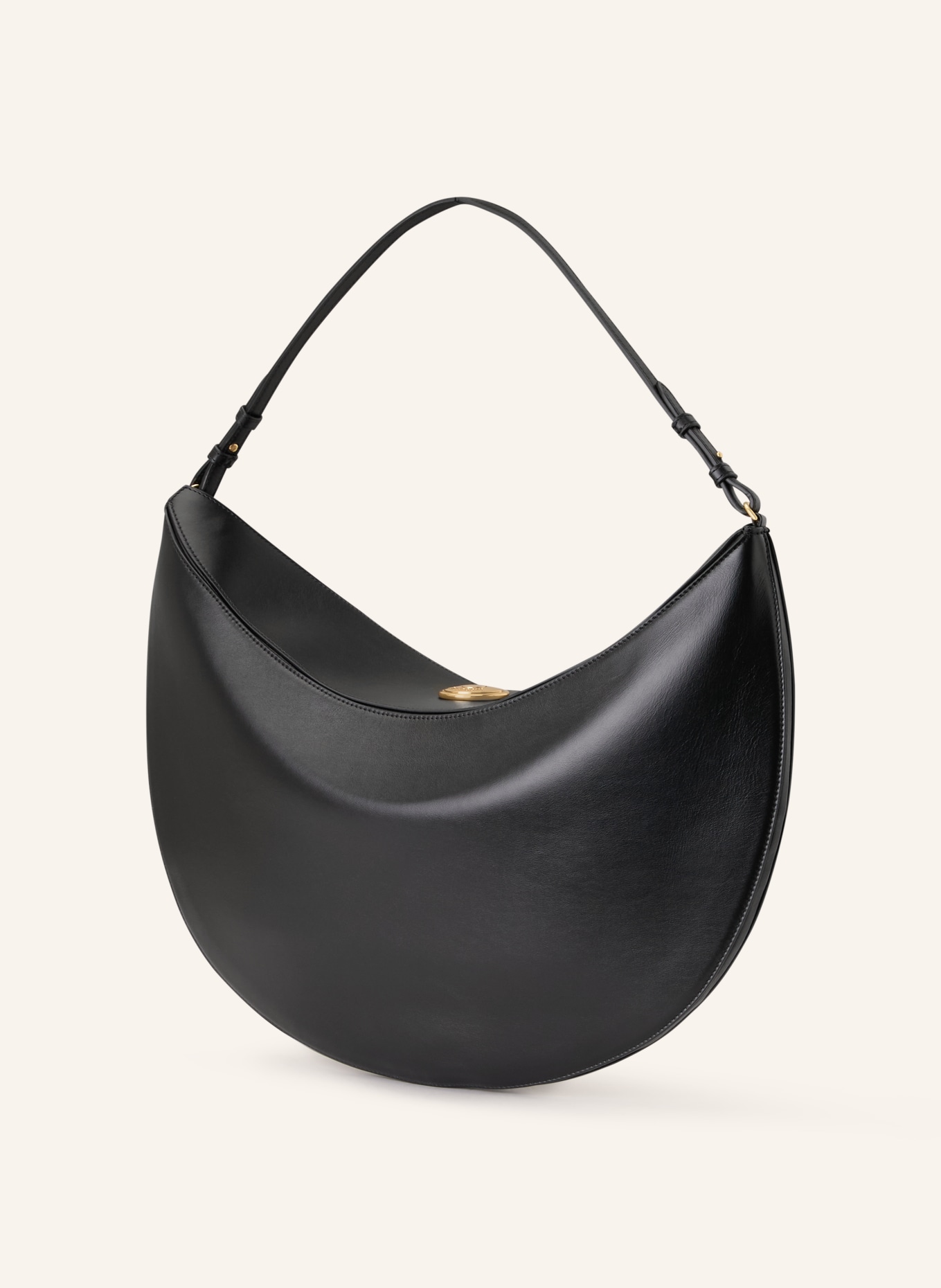 JACQUEMUS Schultertasche LE CALISSO ROND: SCHWARZ / GOLD