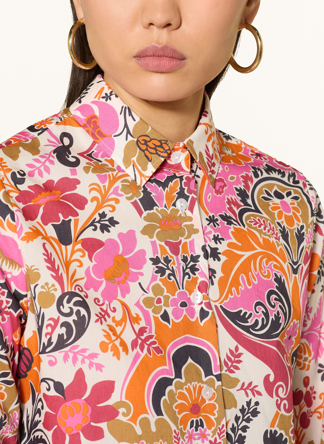 rossana diva Shirt blouse: PINK / ORANGE / KHAKI
