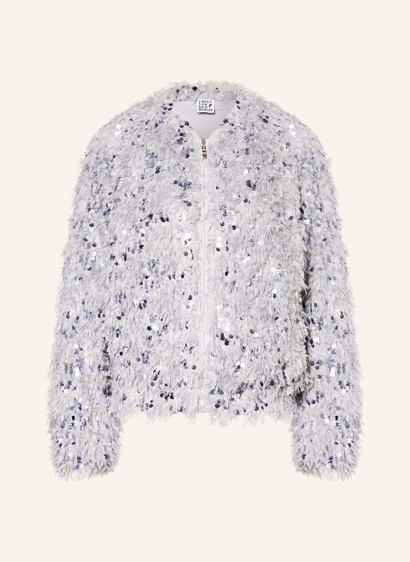 Emily VAN DEN BERGH Bluzon z dzianiny z cekinami: JASNOCZARY