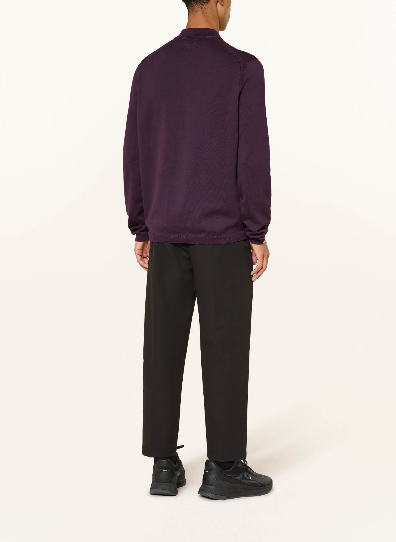 BOSS Strick-Poloshirt EVER X: DUNKELLILA