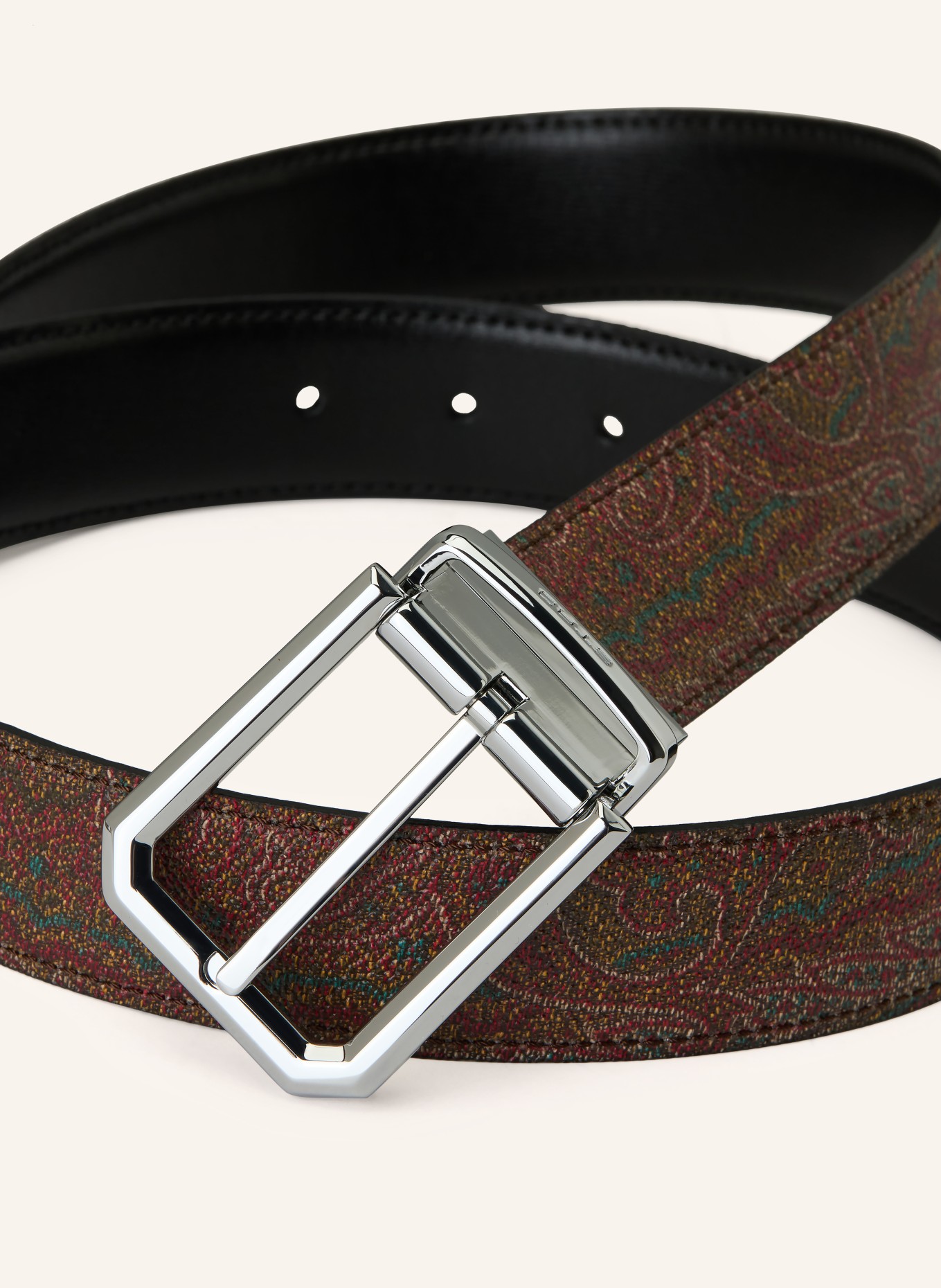 ETRO Belt: DARK RED / TEAL