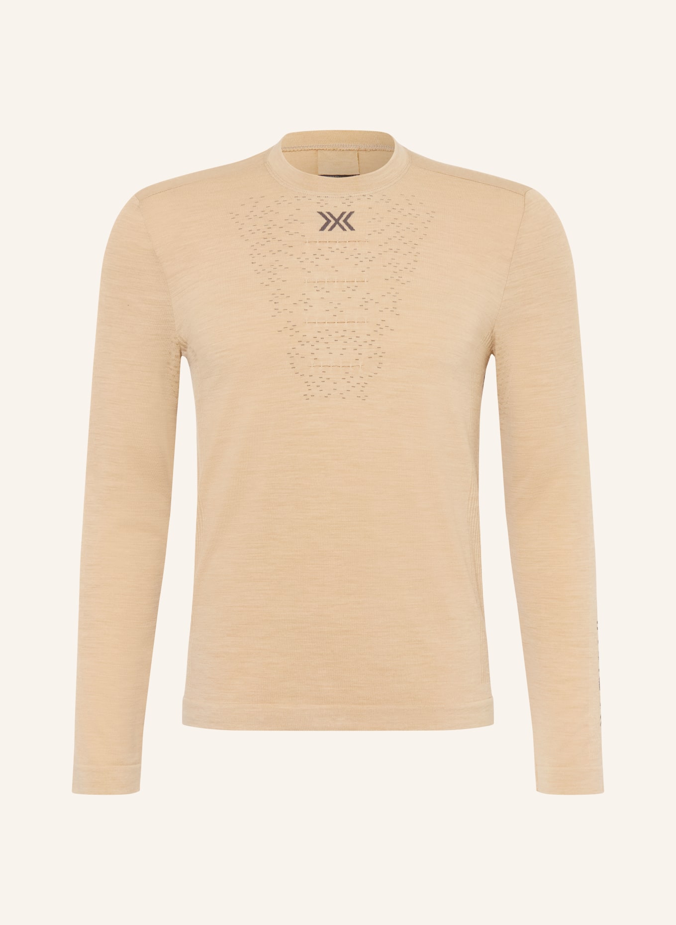 X-BIONIC MIGHTYWOOL functional underwear shirt with merino wool: BEIGE