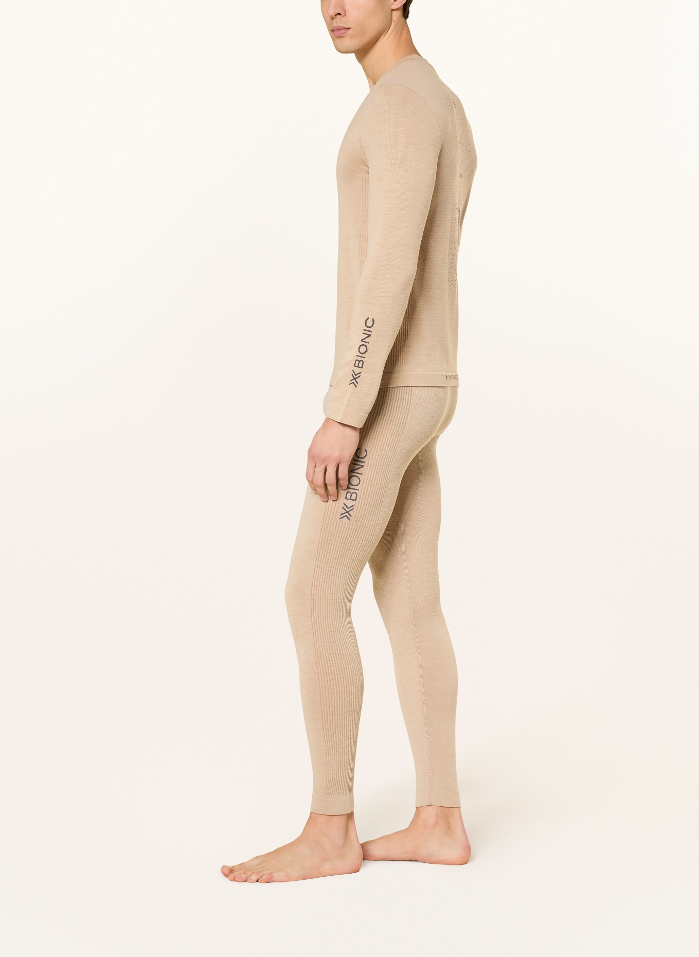X-BIONIC MIGHTYWOOL functional underwear pants with merino wool: BEIGE