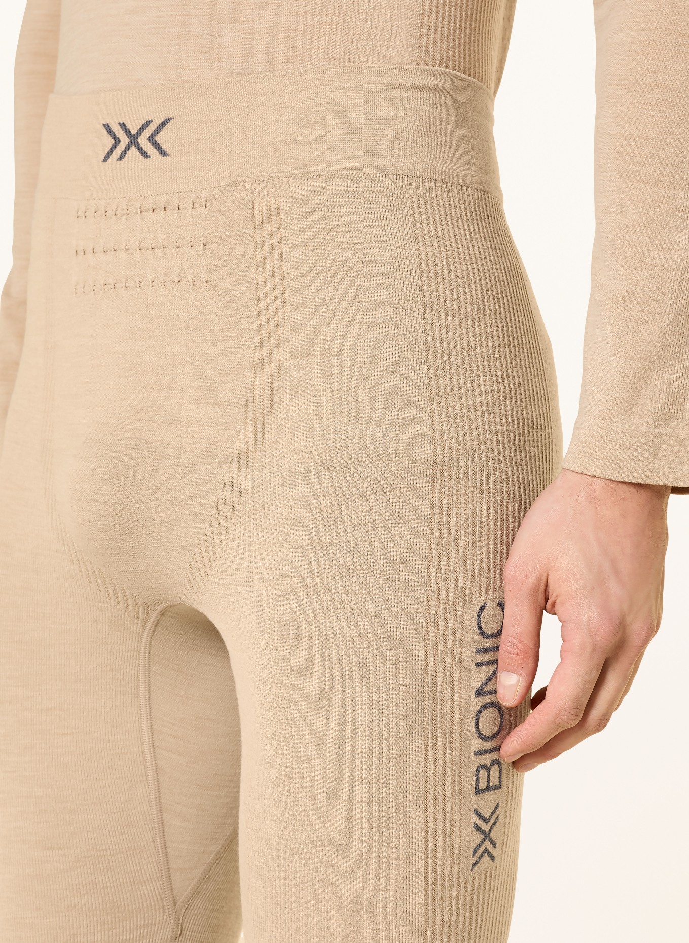 X-BIONIC MIGHTYWOOL functional underwear pants with merino wool: BEIGE