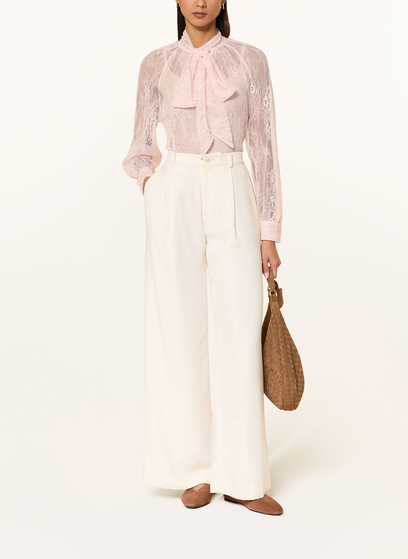 oui Schluppenbluse aus Spitze: HELLROSA