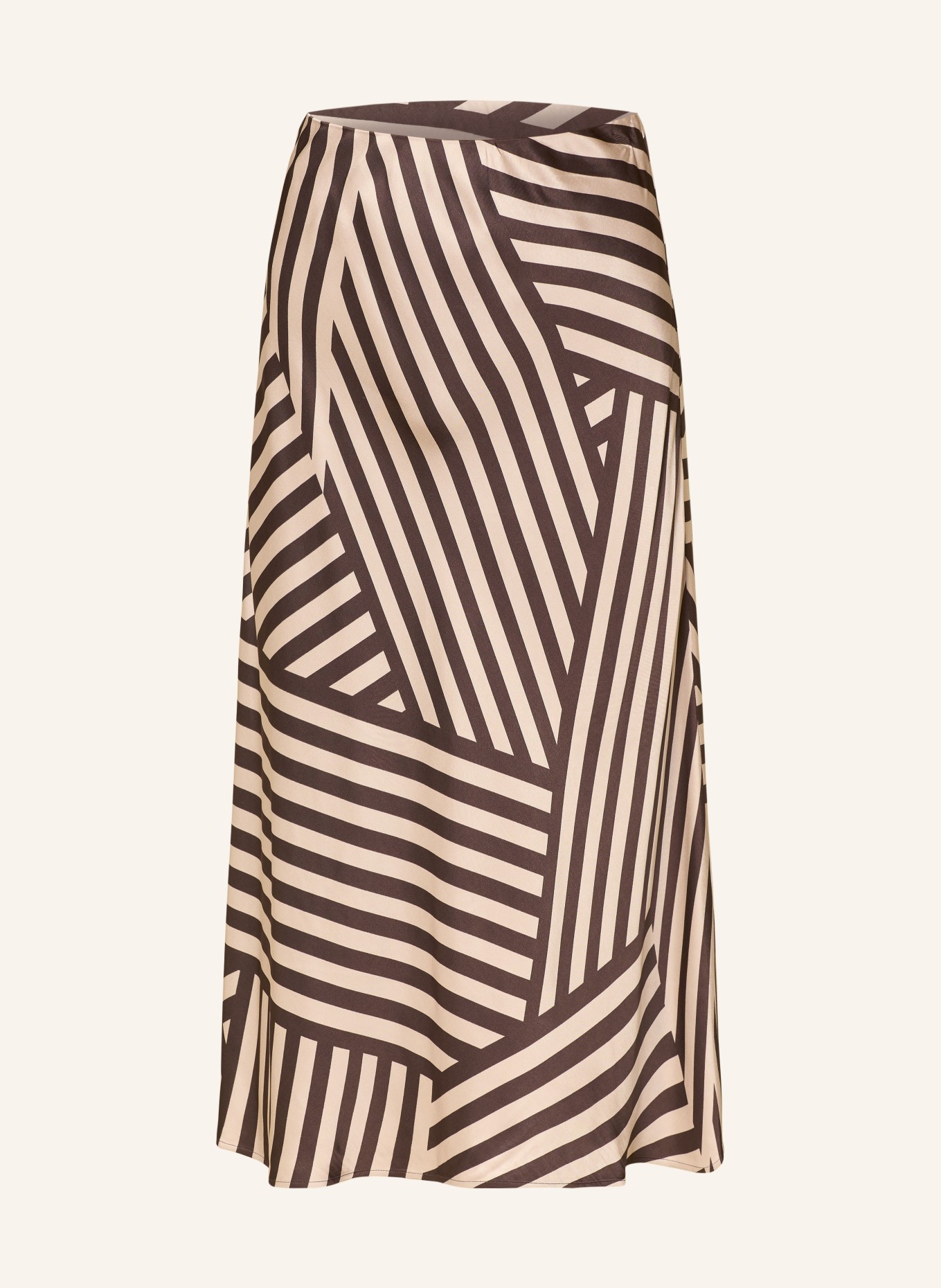 comma Spódnica satynowa: KREMOWY / CIEMNOBRĄZOWY