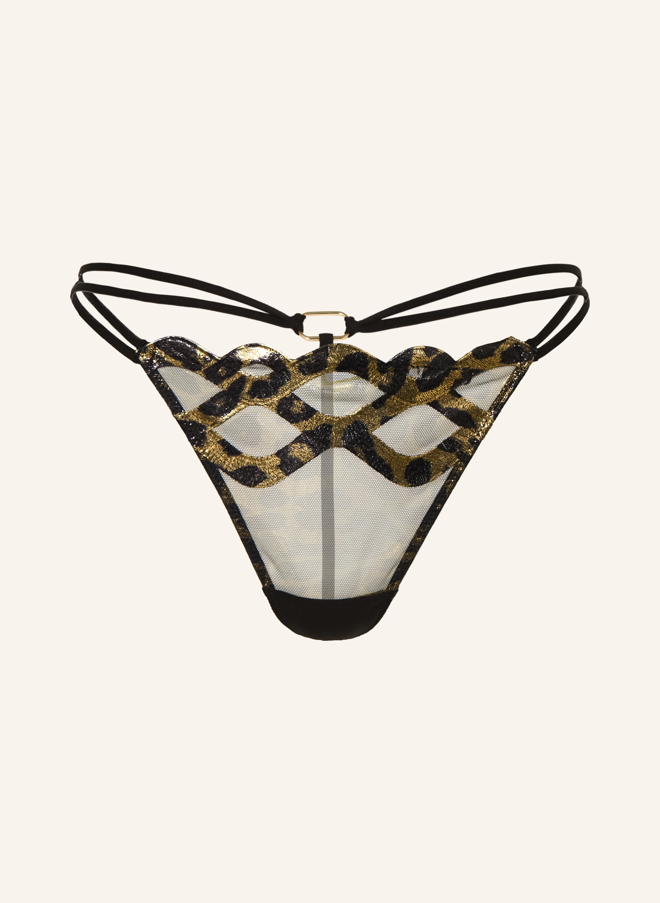 LIVY Stringi KIRA z błyszczącą nicią: CZARNY / ZŁOTY