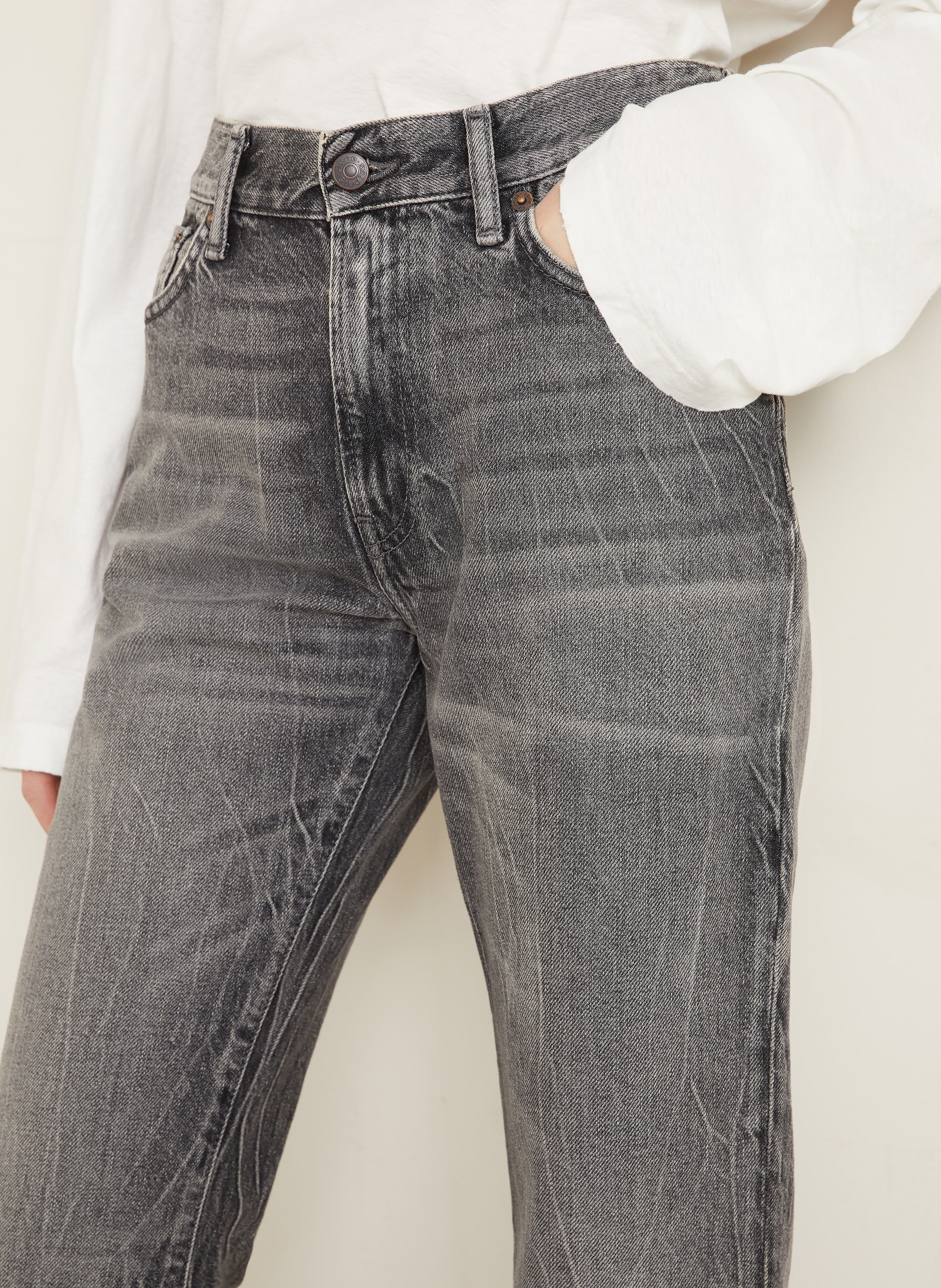 Acne Studios Jeans évasés: WASHED BLACK