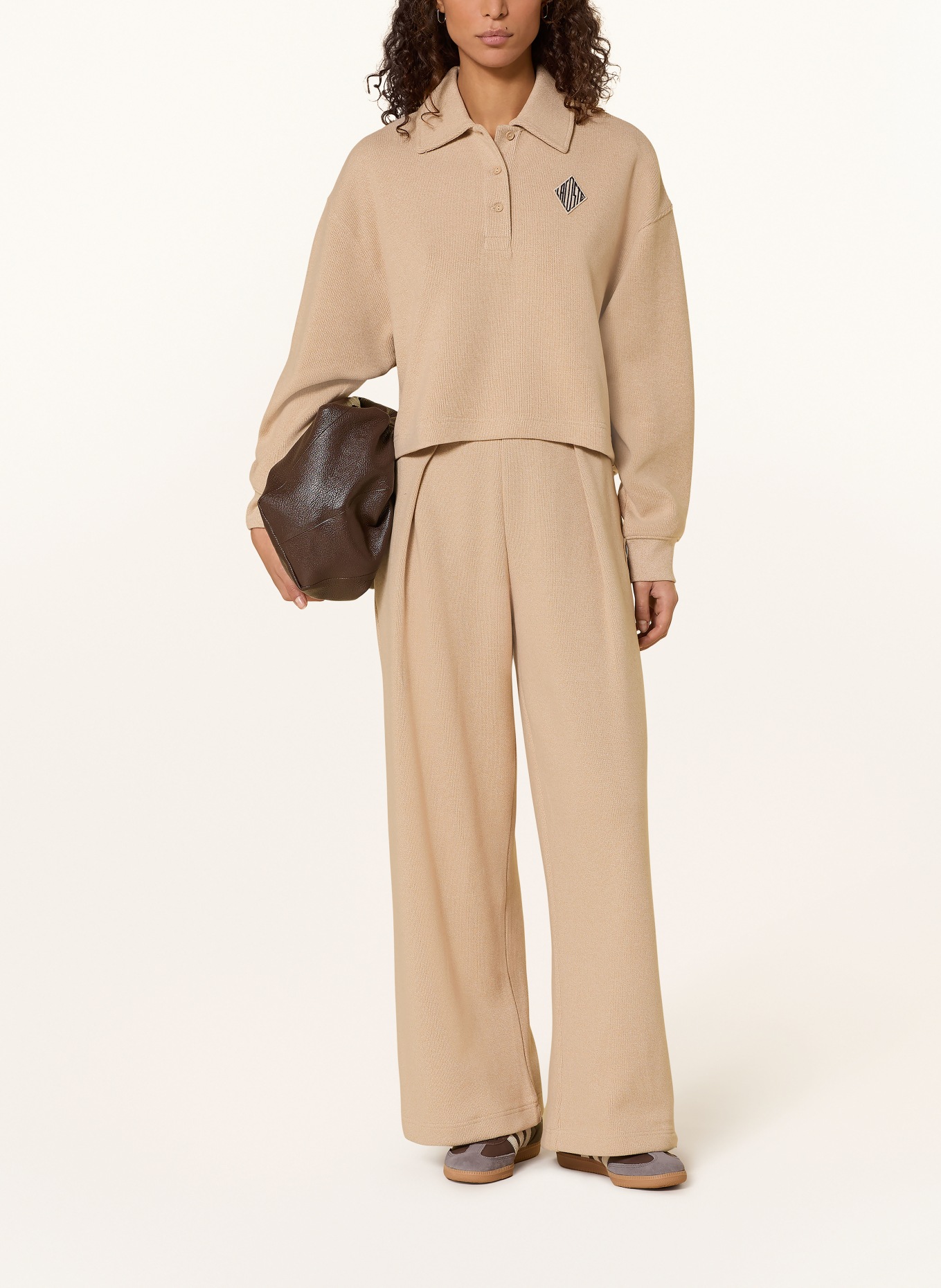 LACOSTE Oversized-Sweatshirt: BEIGE
