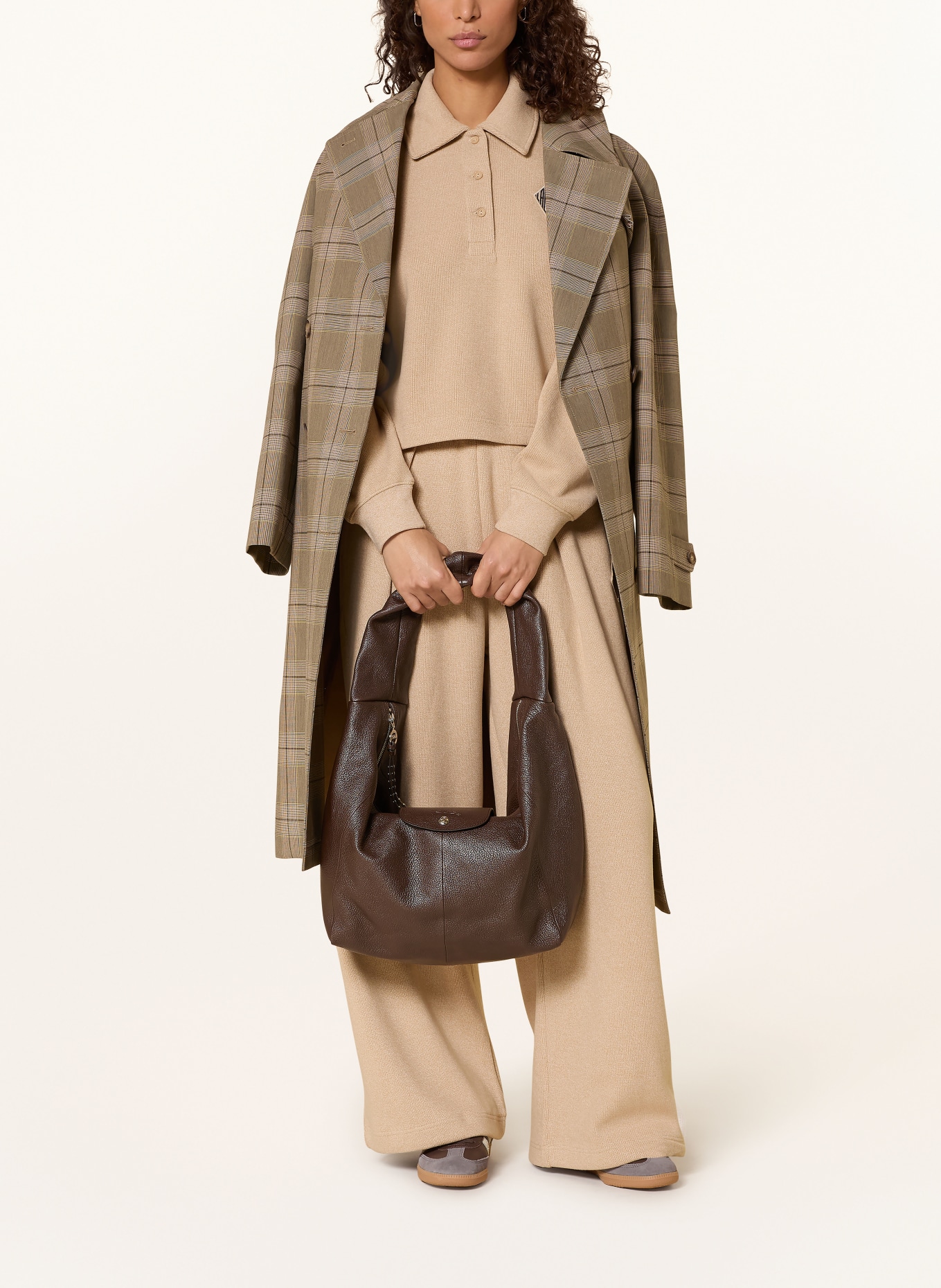 LACOSTE Oversized-Sweatshirt: BEIGE